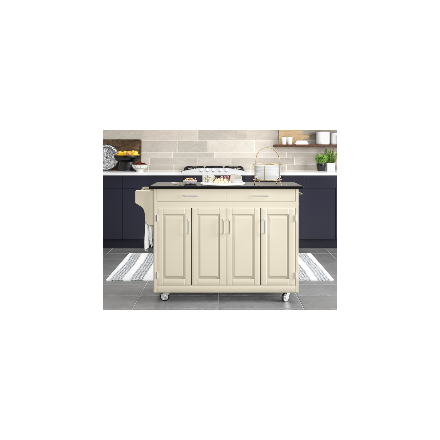 Homestyles Create-a-Cart Wood Rolling Kitchen Cart in Off White