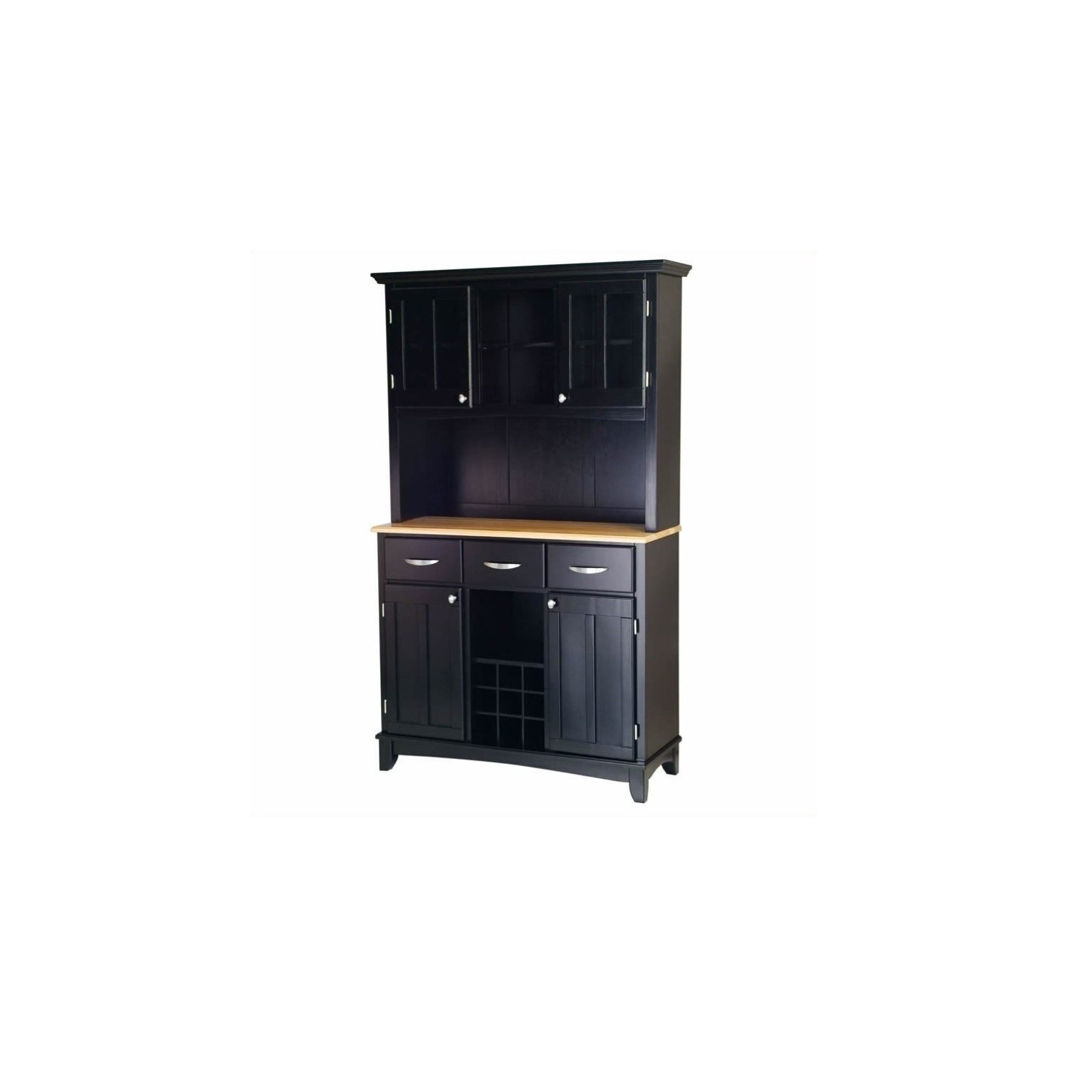 Homestyles Buffet of Buffets Wood Buffet with Hutch in Black