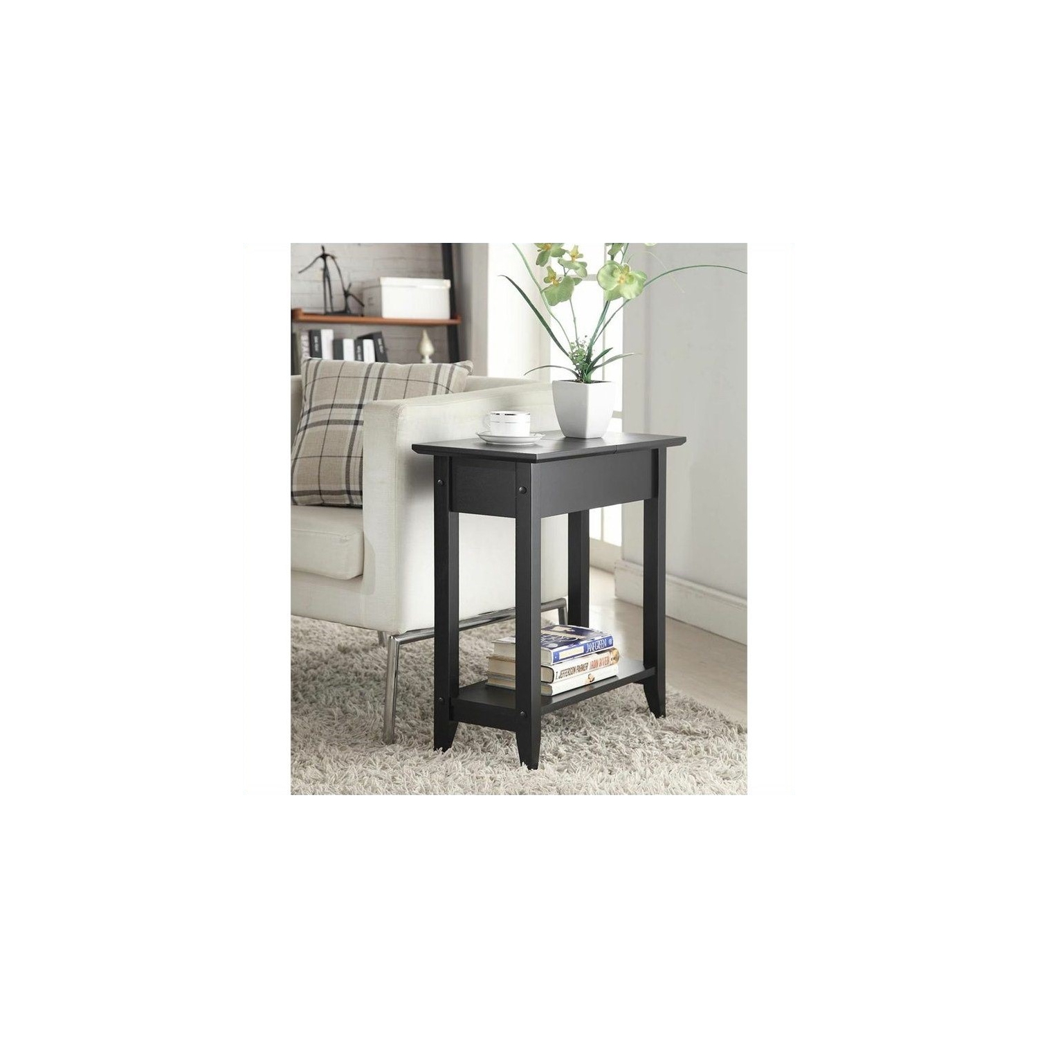 Commode concepts – Table de bout à dessus rabattable American Heritage en bois noir