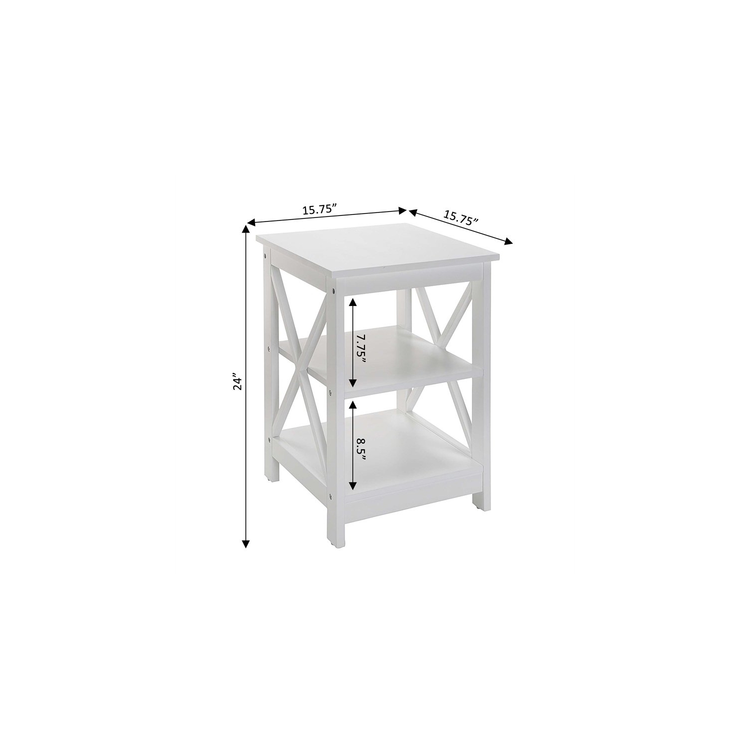 Table d’extrémité carrée Oxford de pratiques concepts avec fini bois blanc