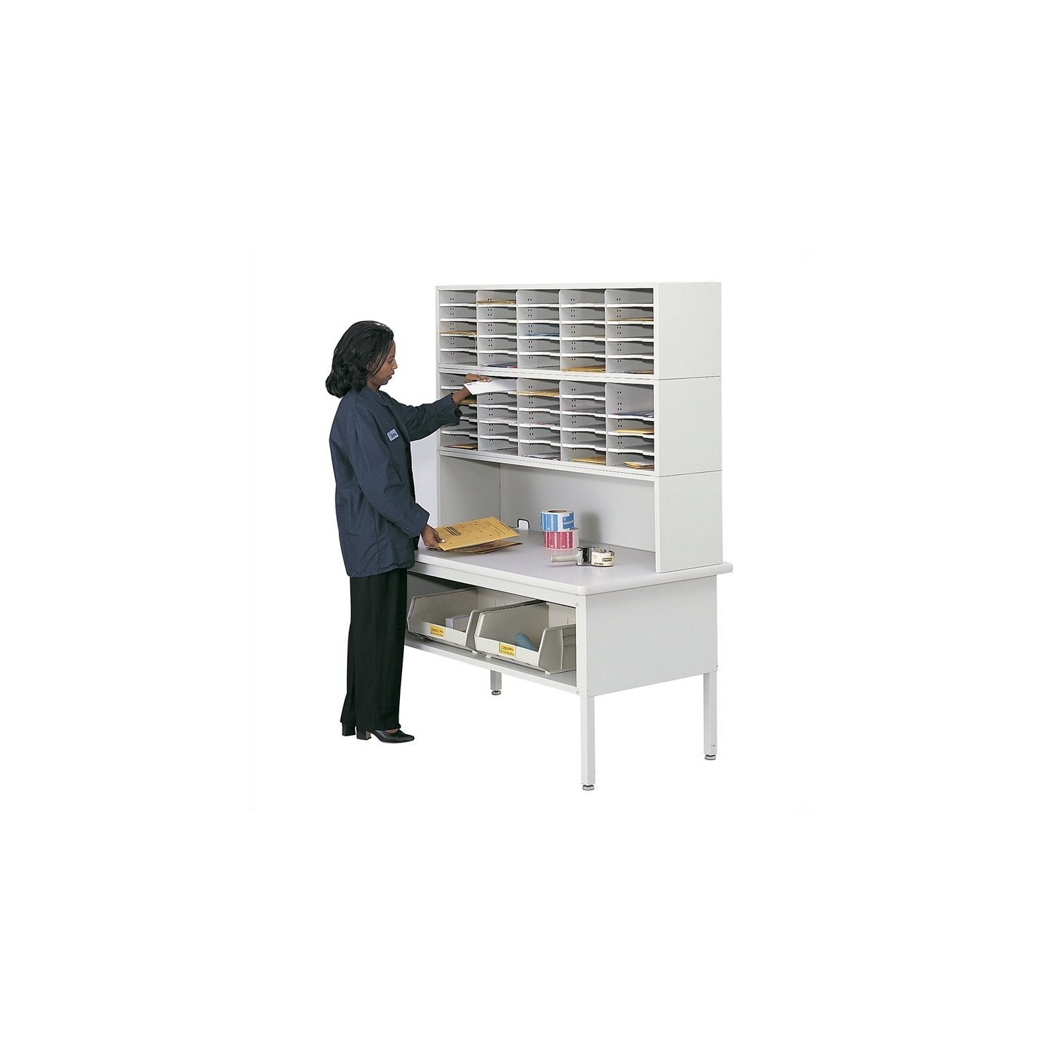 Safco – Table de tri E-Z sort avec tablette, gris