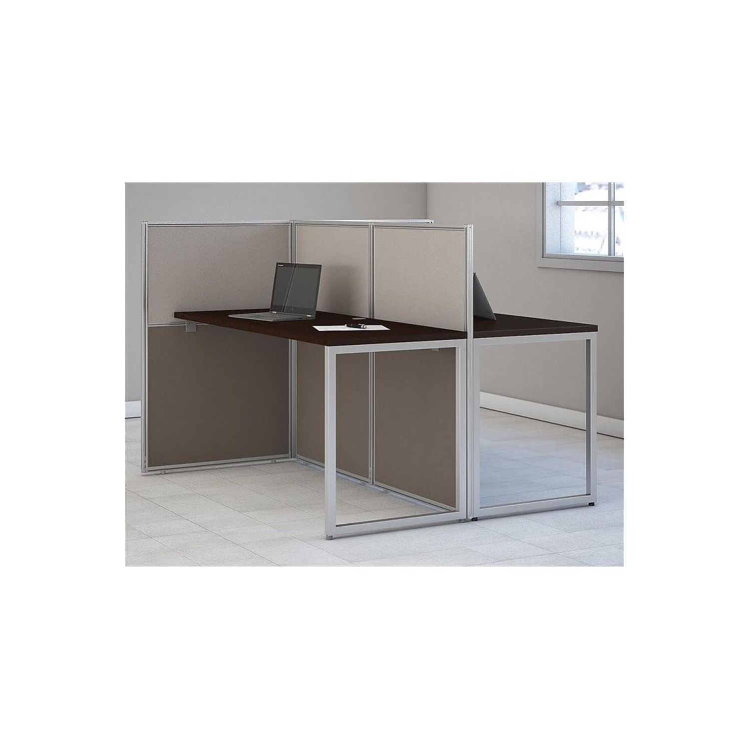 Bush Business Furniture Easy Office Wood Computer Desk for Two in Mocha Cherry