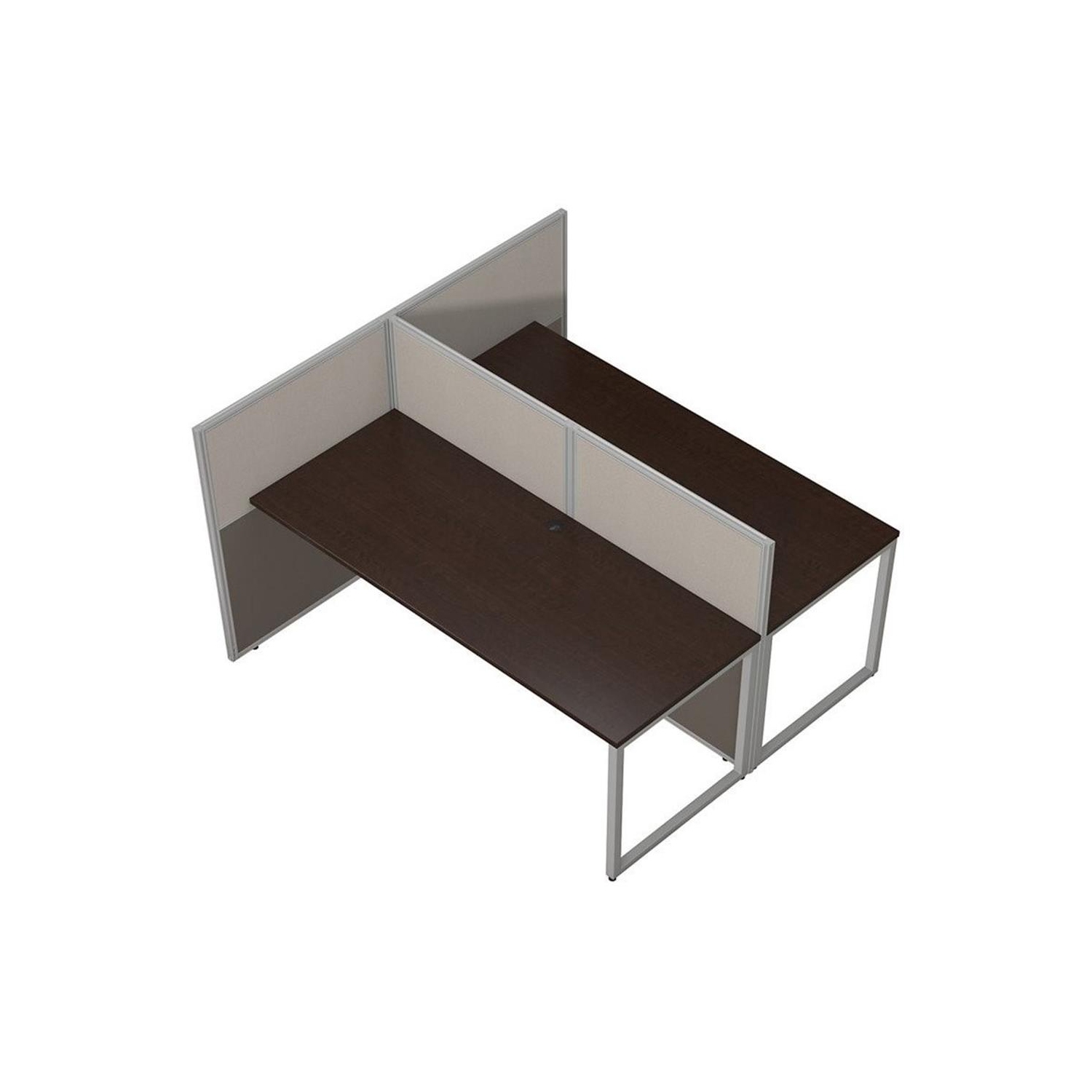 Bush Business Furniture Easy Office Wood Computer Desk for Two in Mocha Cherry