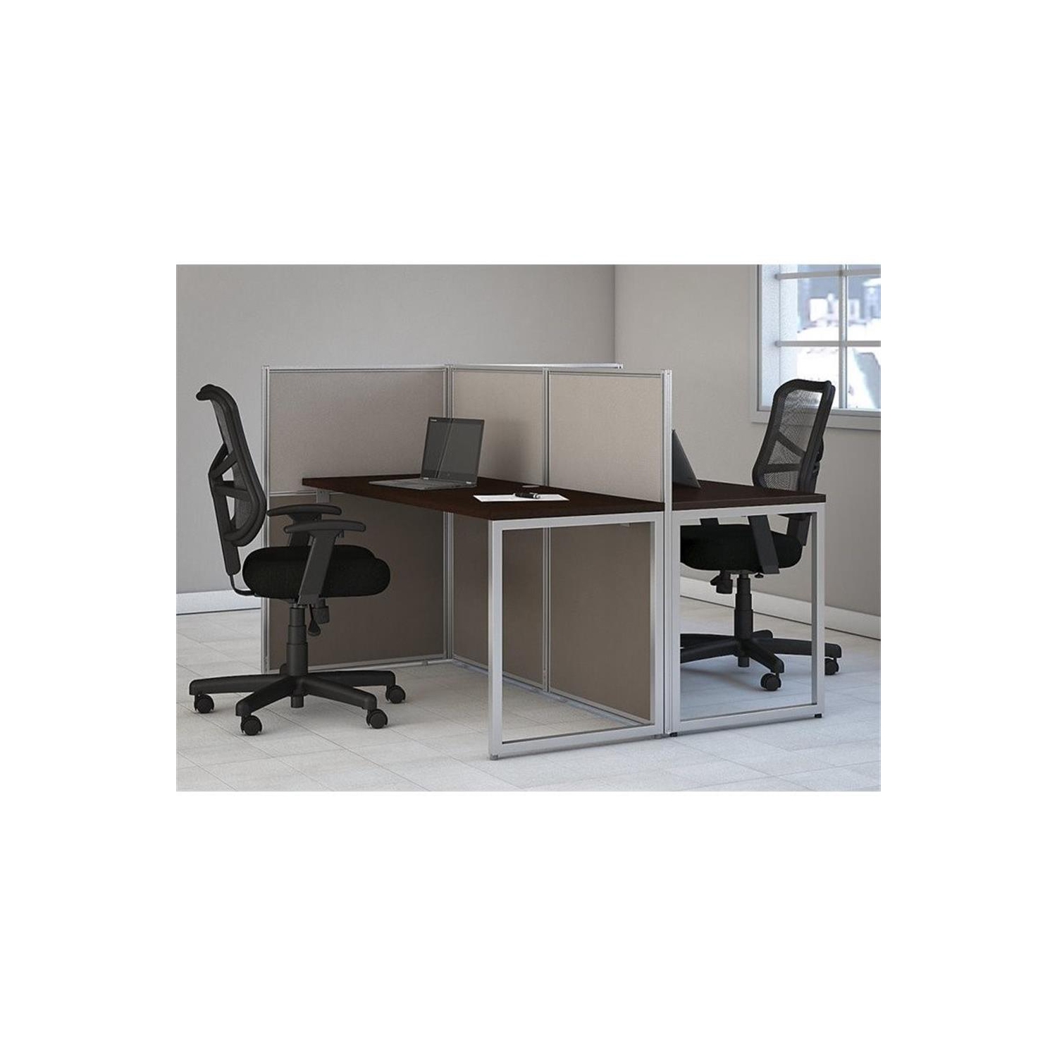 Bush Business Furniture Easy Office Wood Computer Desk for Two in Mocha Cherry