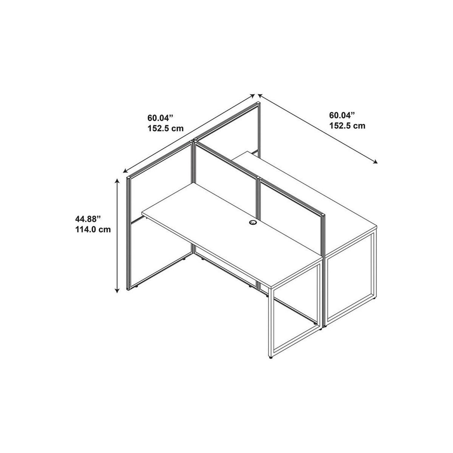 Bush Business Furniture Easy Office Wood Computer Desk for Two in Mocha Cherry