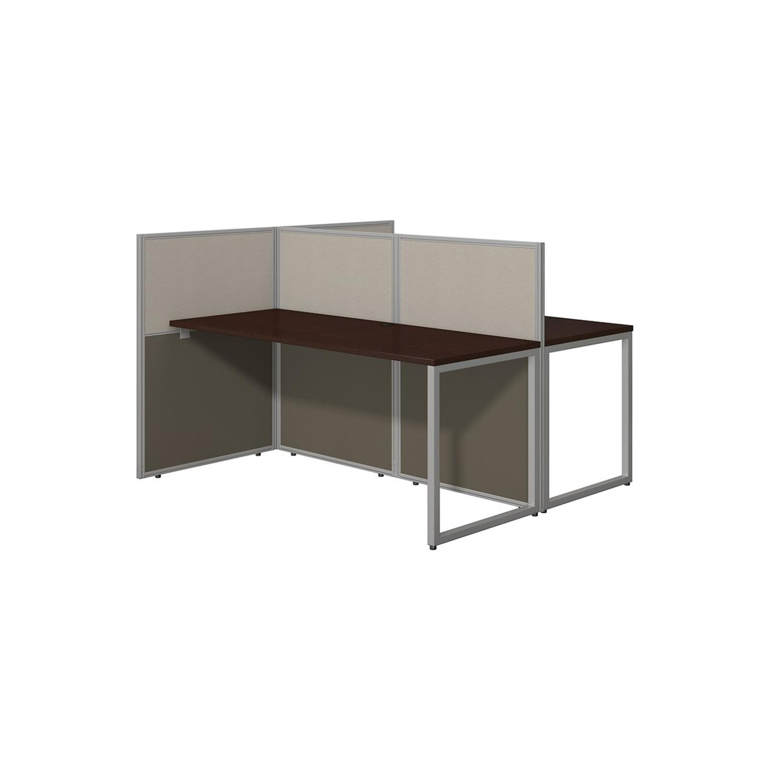 Bush Business Furniture Easy Office Wood Computer Desk for Two in Mocha Cherry