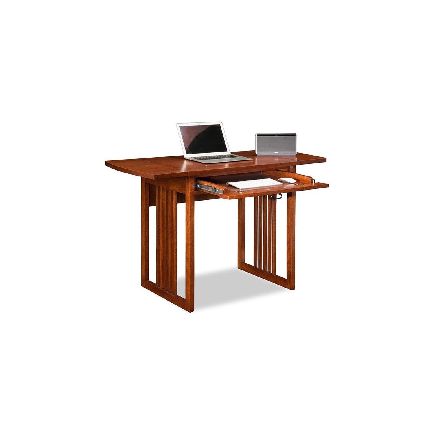 Leick Computer Wood Desk in Mission Oak Chocolate