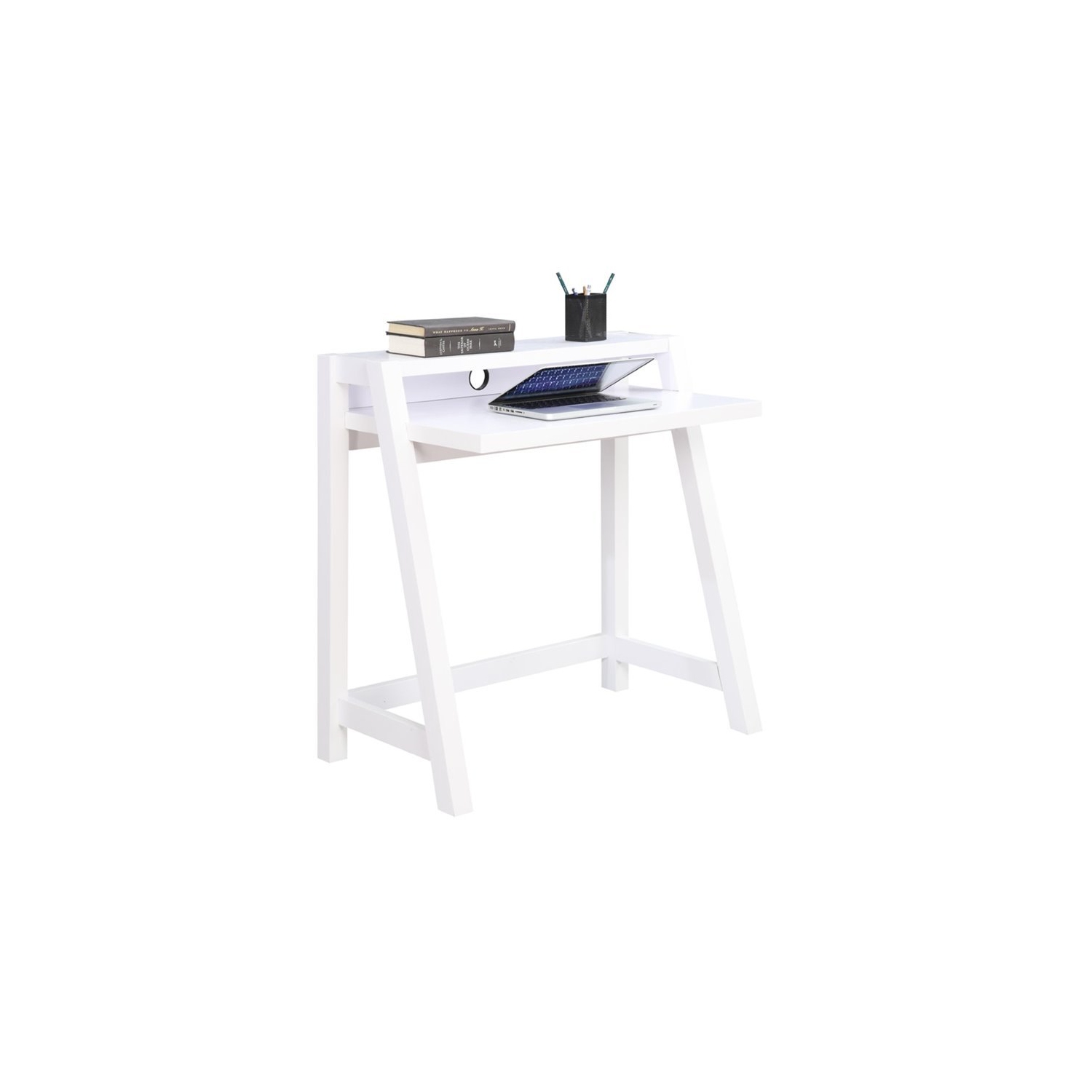 Convenience Concepts Newport Lilly Writing Desk in White Wood Finish