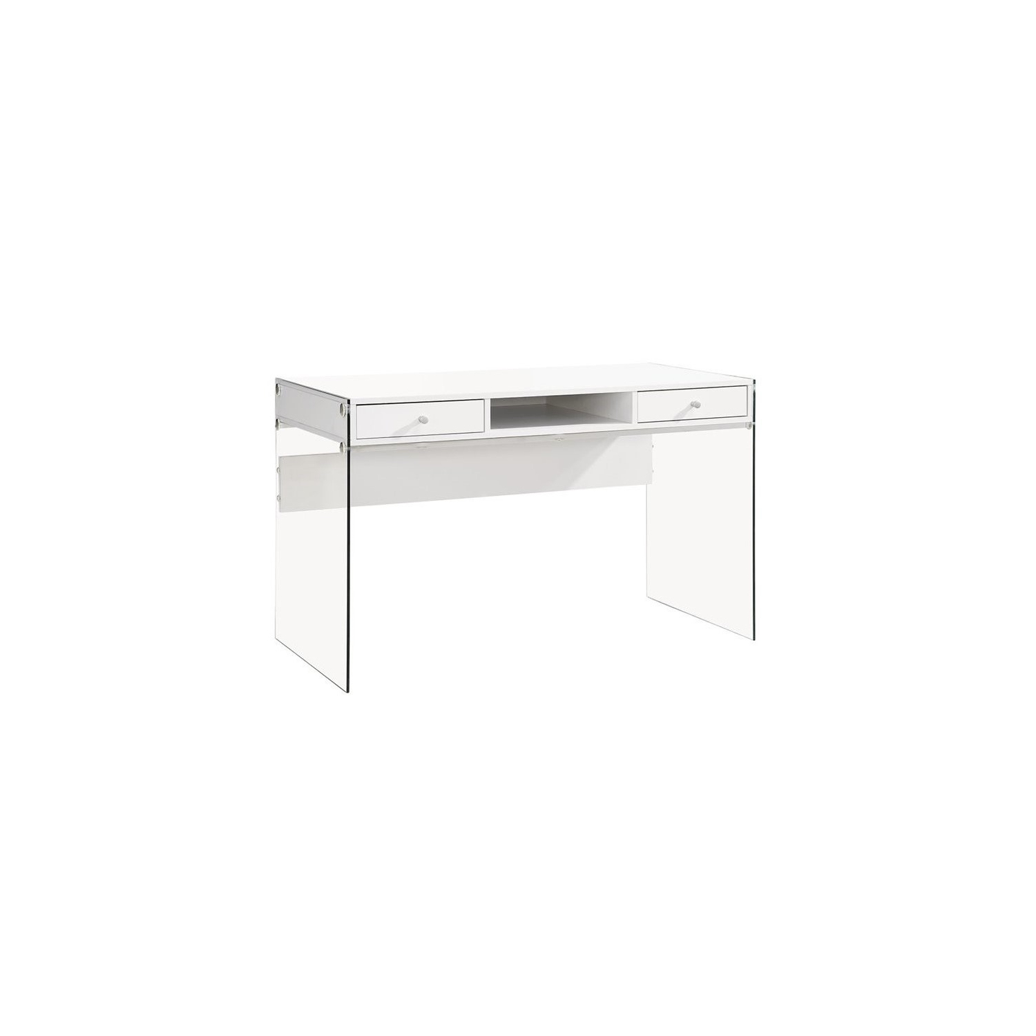 Coaster Dobrev Modern 2 Drawer Writing Desk in Glossy White
