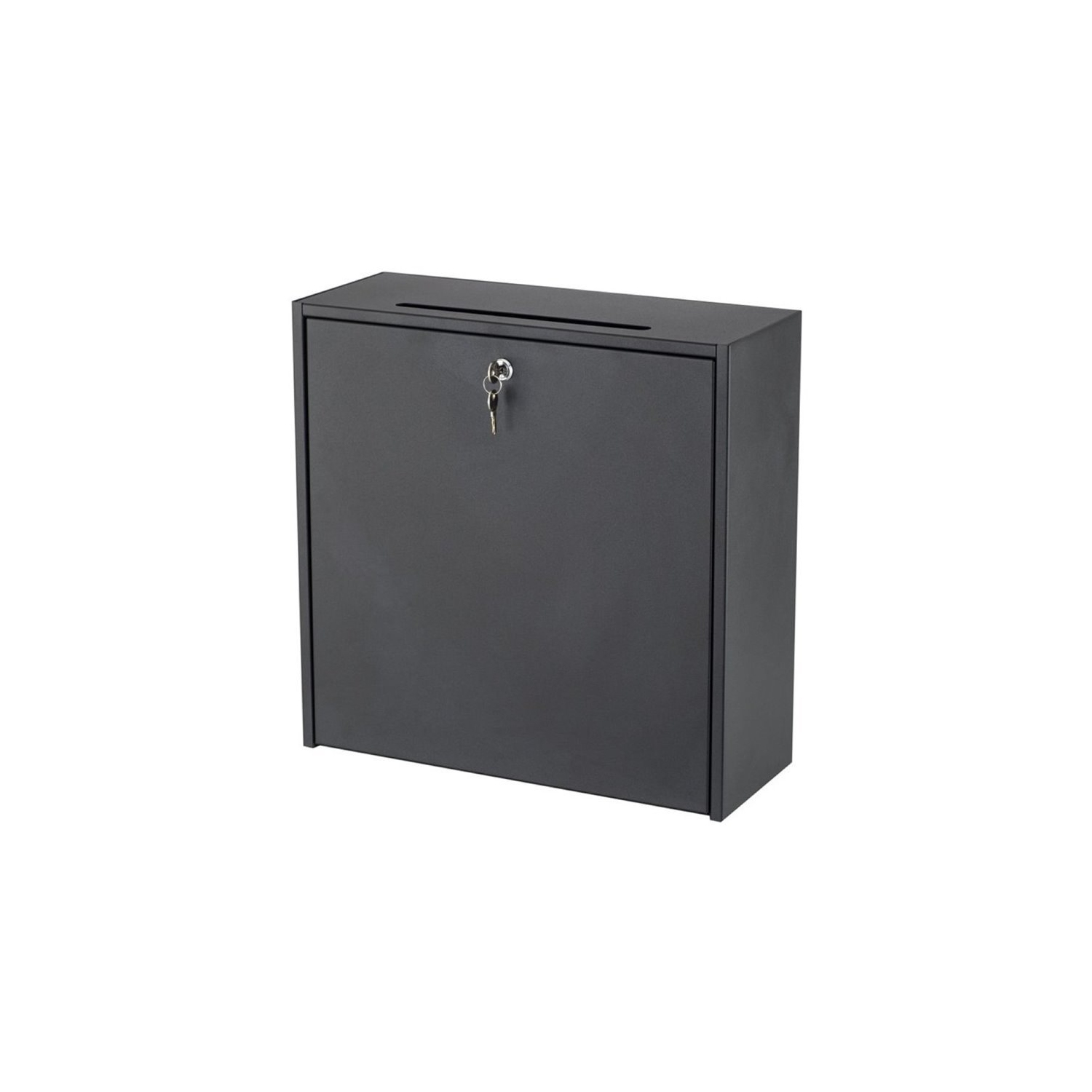 Safco Large Wall-Mounted Mailbox with Lock in Black