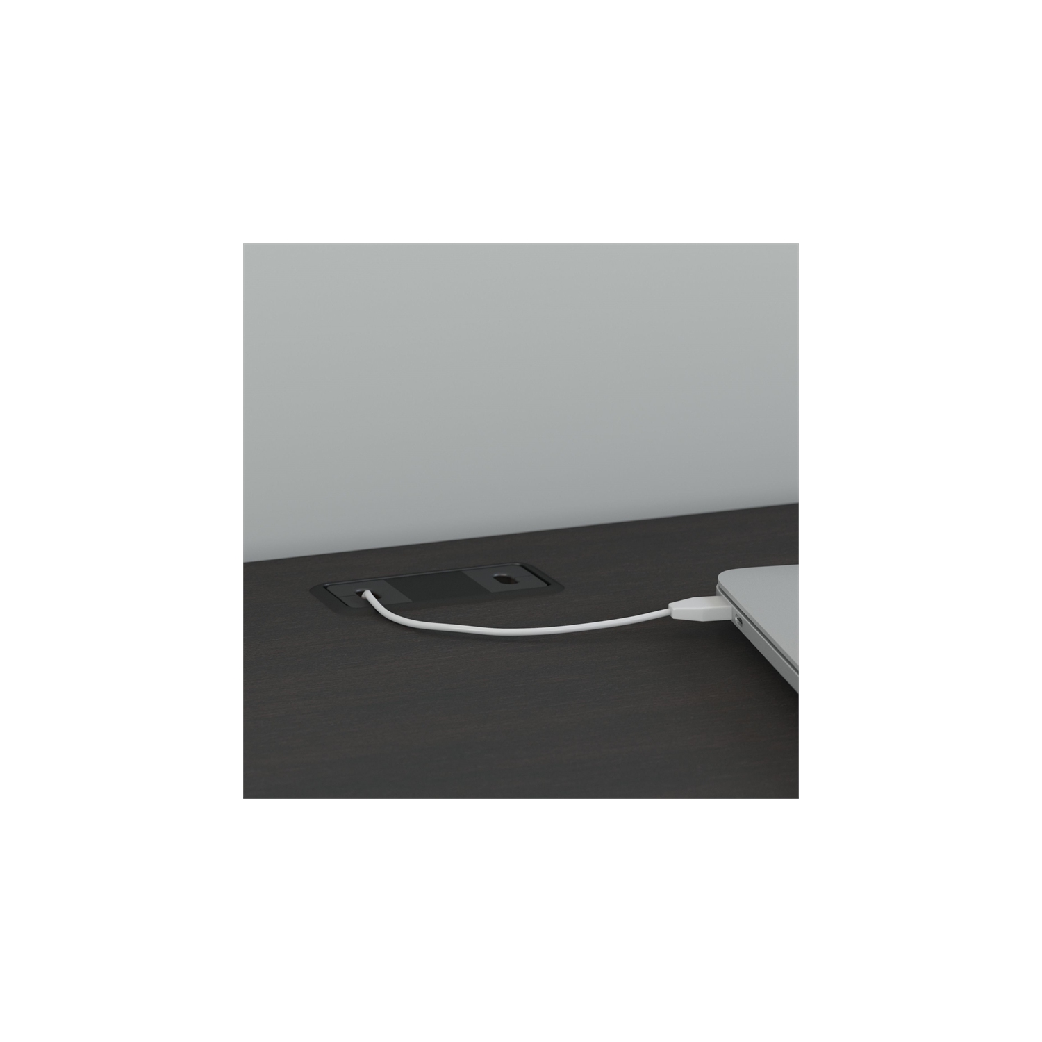 Salinas Computer Desk with Hutch in Vintage Black - Engineered Wood