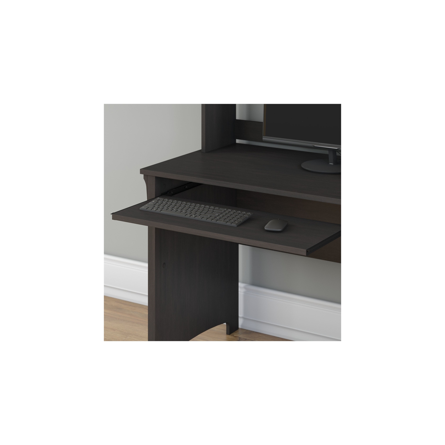 Salinas Computer Desk with Hutch in Vintage Black - Engineered Wood