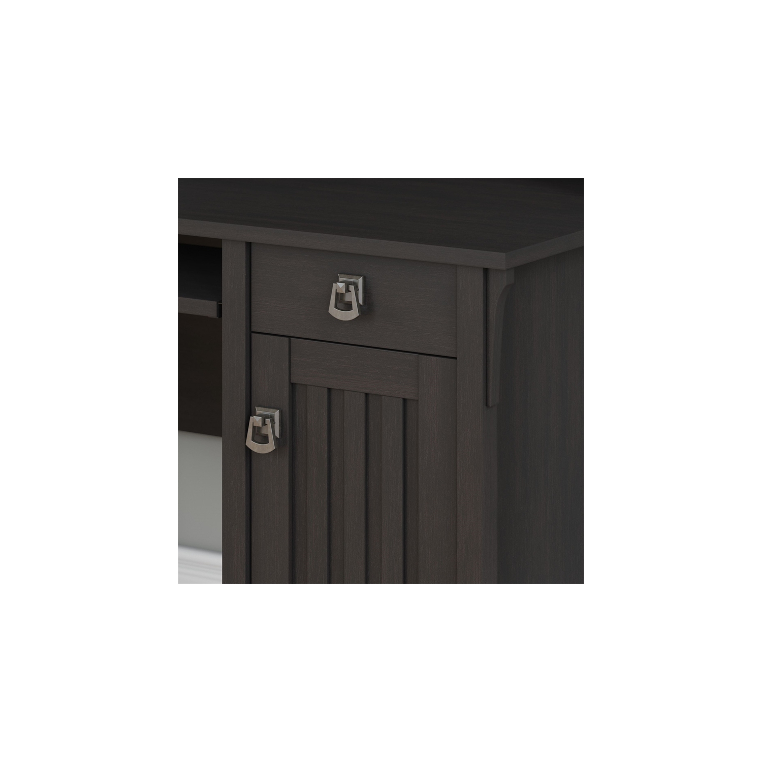 Salinas Computer Desk with Hutch in Vintage Black - Engineered Wood