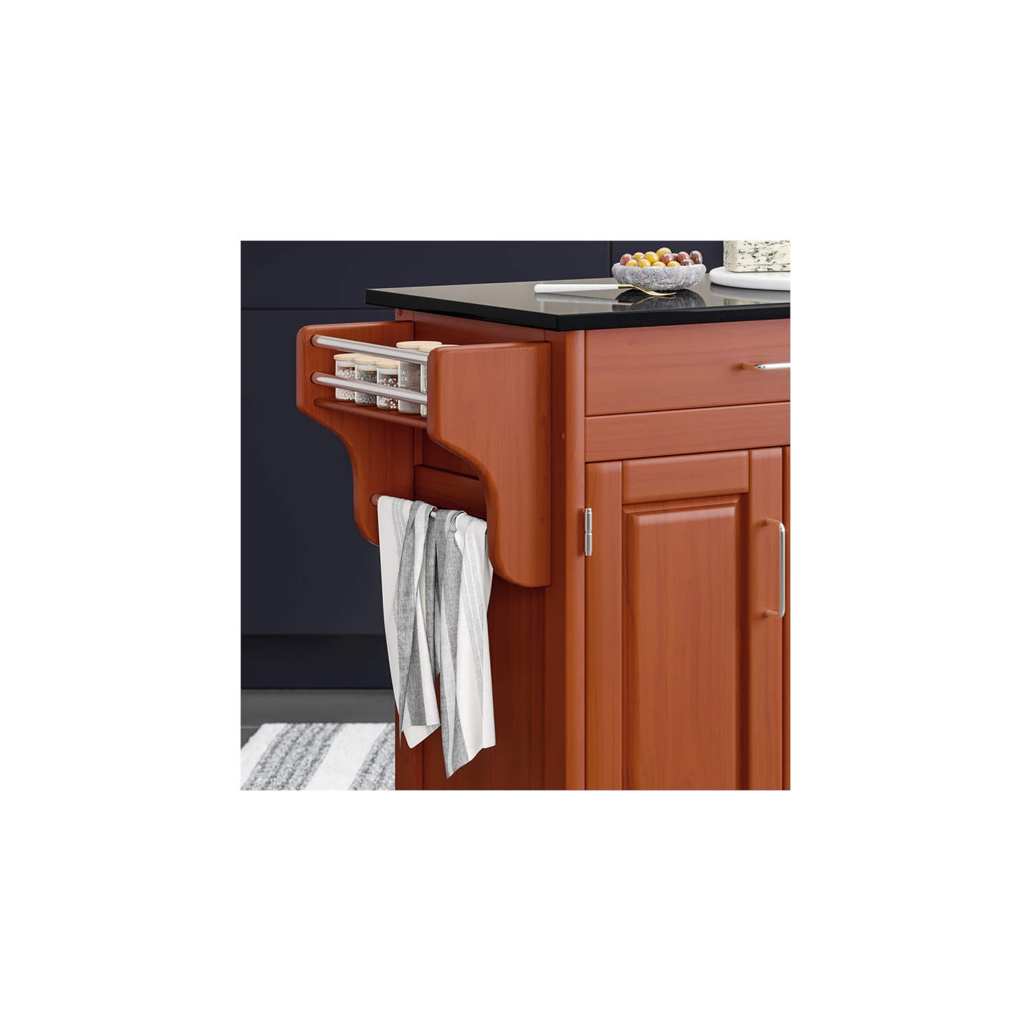 Homestyles – Chariot de cuisine en bois Create-a-Cart à roulettes, brun