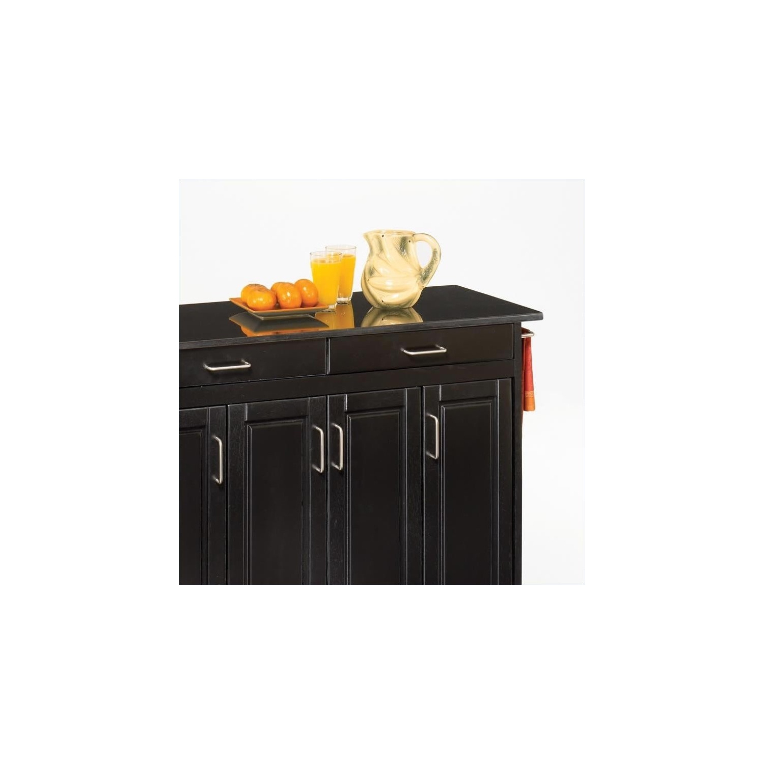 Homestyles Create-a-Cart Wood Rolling Kitchen Cart in Black