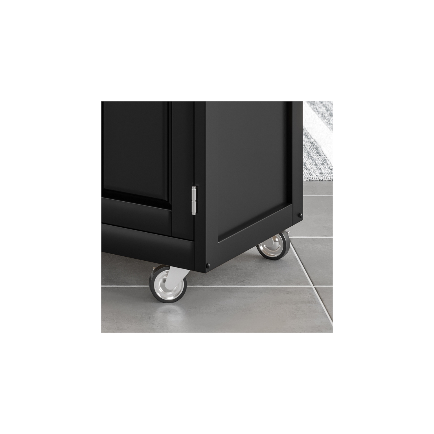 Homestyles Create-a-Cart Wood Rolling Kitchen Cart in Black