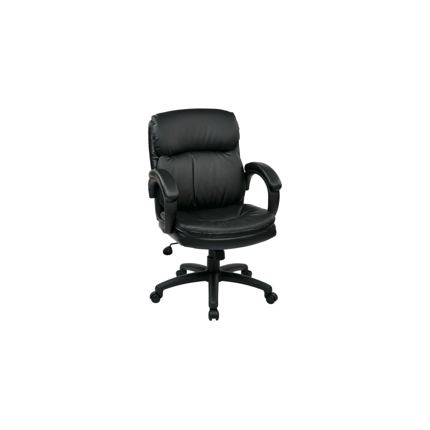 Mid Back Eco Leather Executive Office Chair in Black