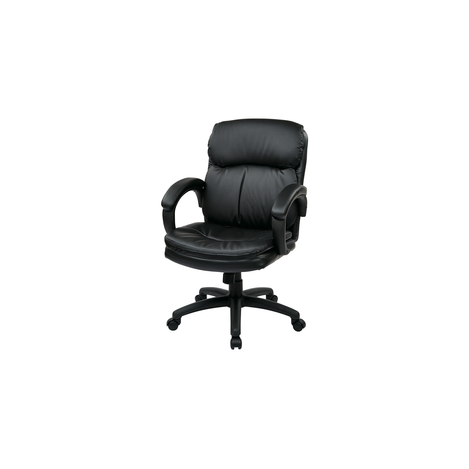 Mid Back Eco Leather Executive Office Chair in Black