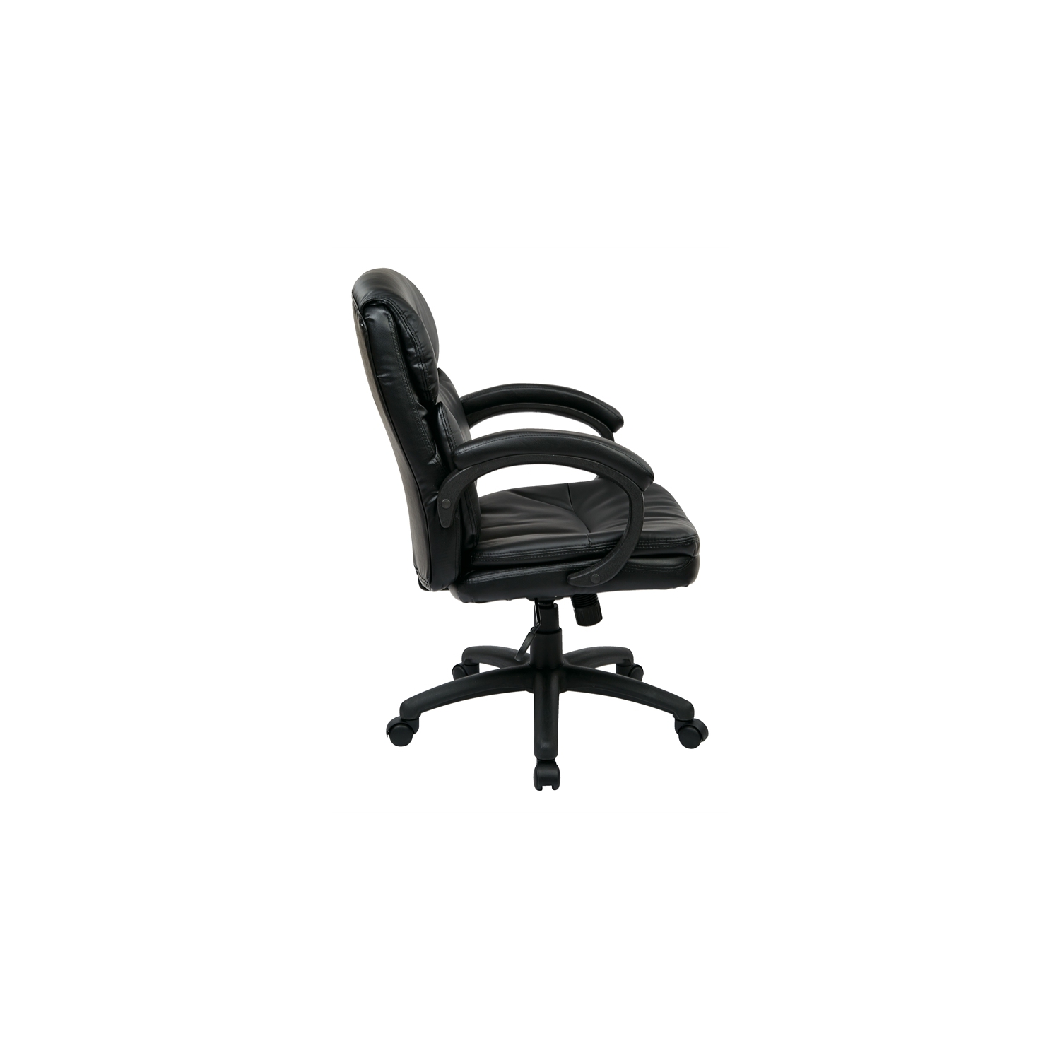 Mid Back Eco Leather Executive Office Chair in Black