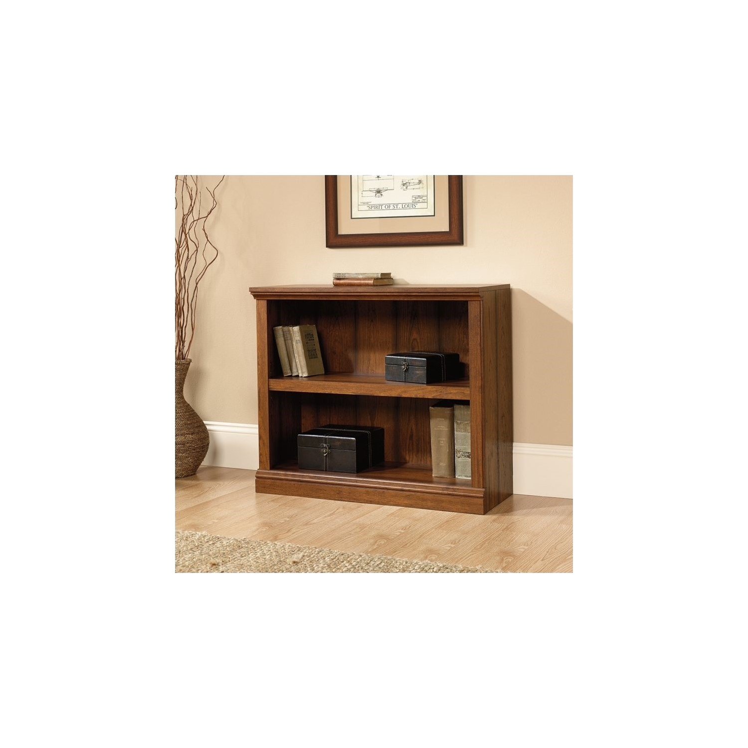 Sauder Select Engineered Wood 2 Shelf Bookcase in Washington Cherry