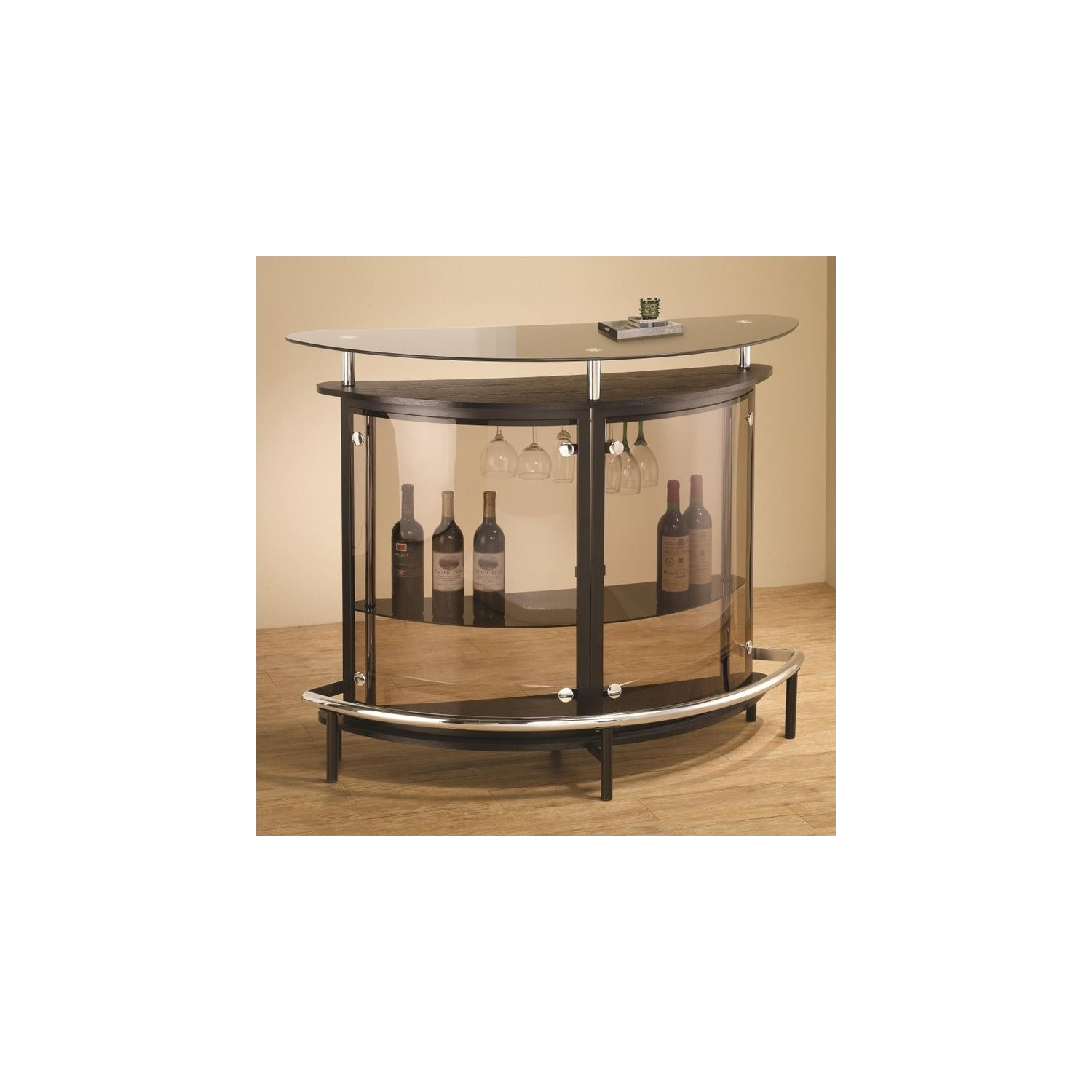 Coaster Contemporary Home Bar Unit with Smoked Acrylic Front