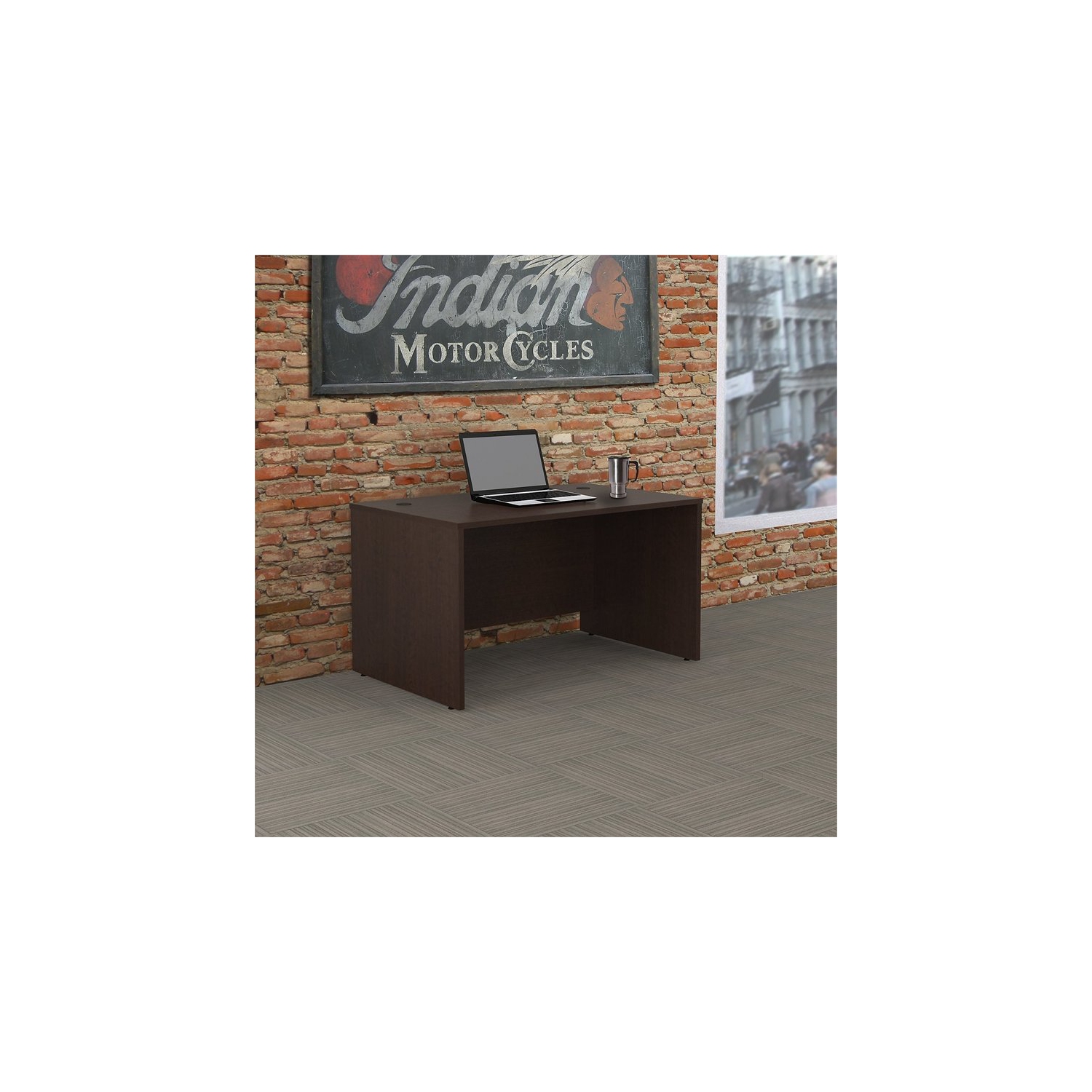 Series C 48W x 30D Shell Desk in Mocha Cherry - Engineered Wood