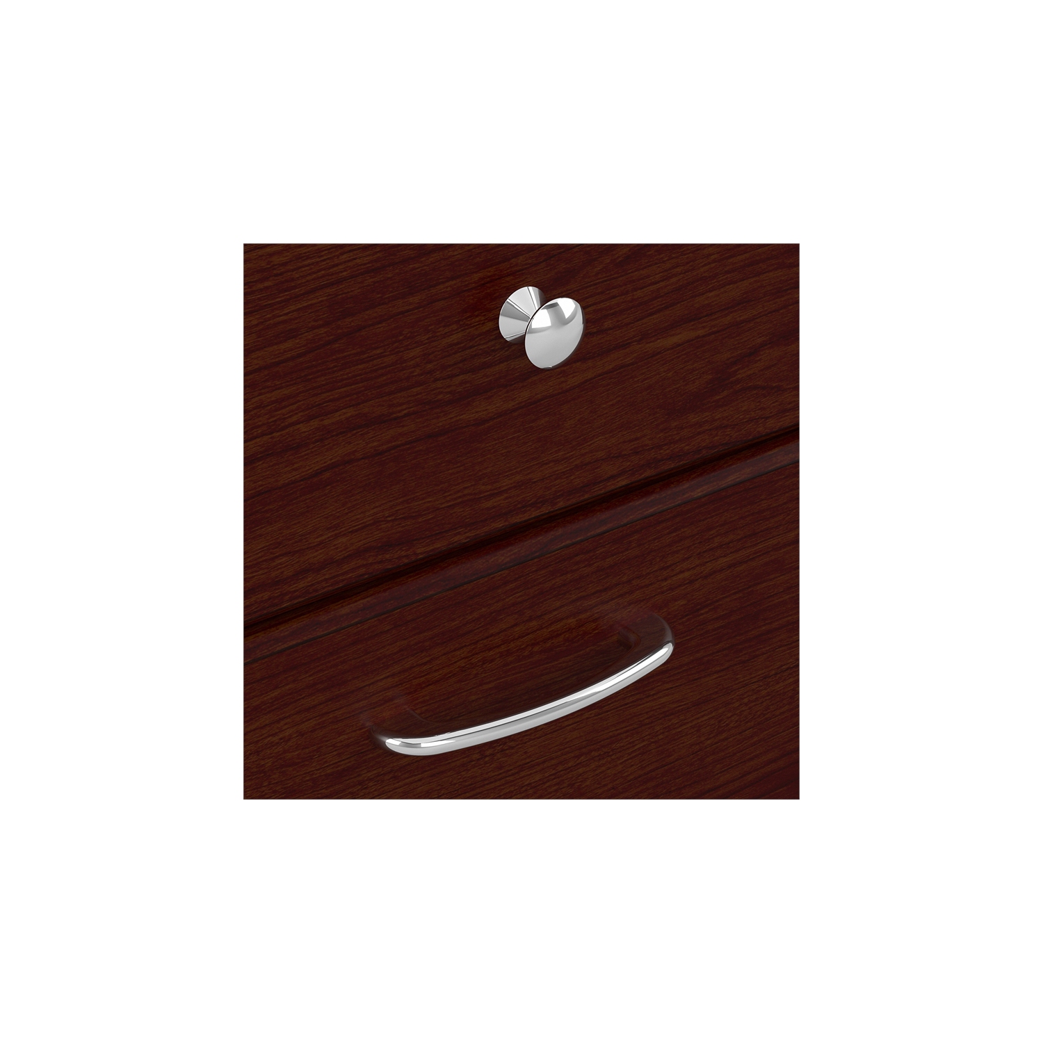 Bush Furniture Cabot L Shaped Desk 4 Piece Office Suite in Harvest Cherry