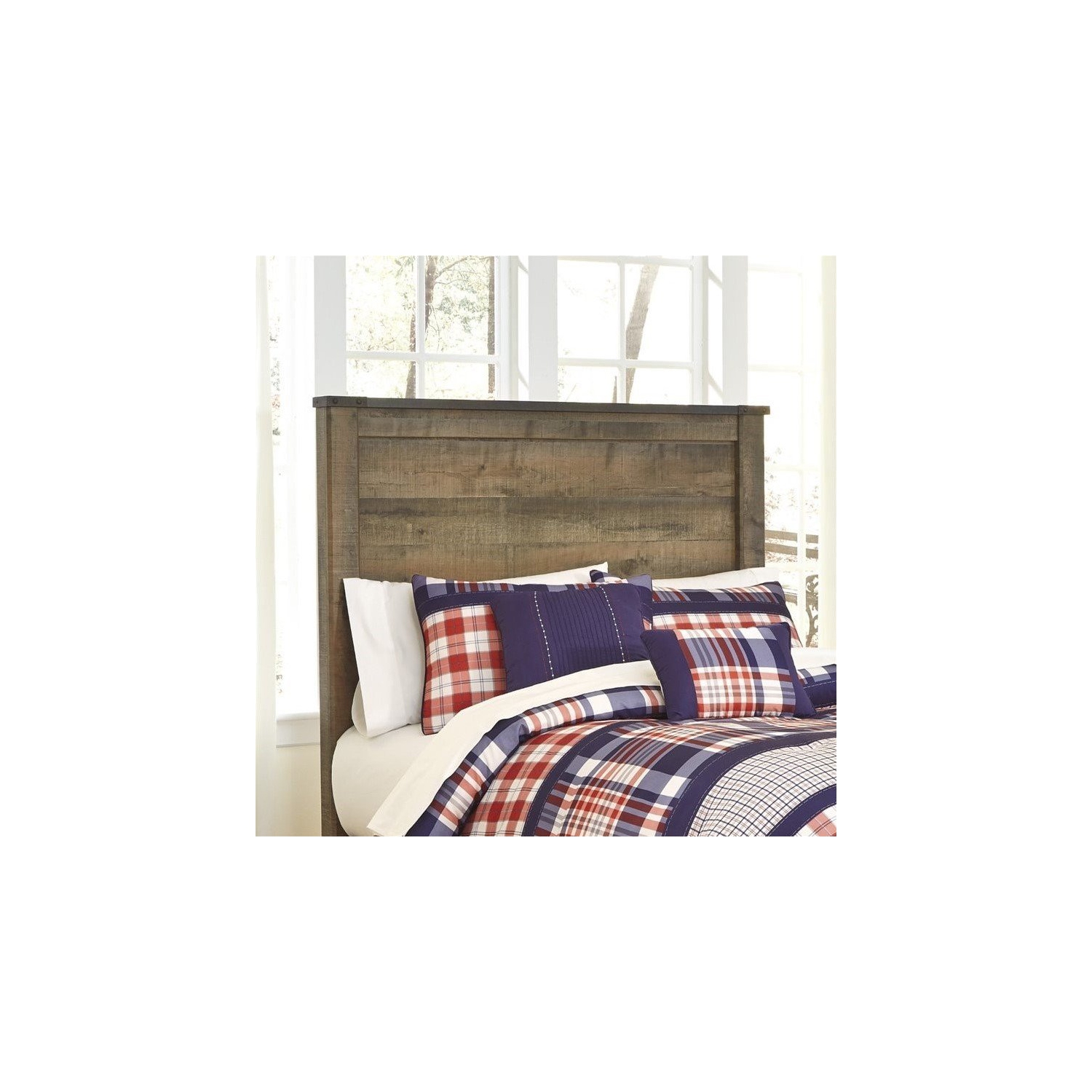 Ashley Furniture Trinell Wood Full Panel Headboard in Brown
