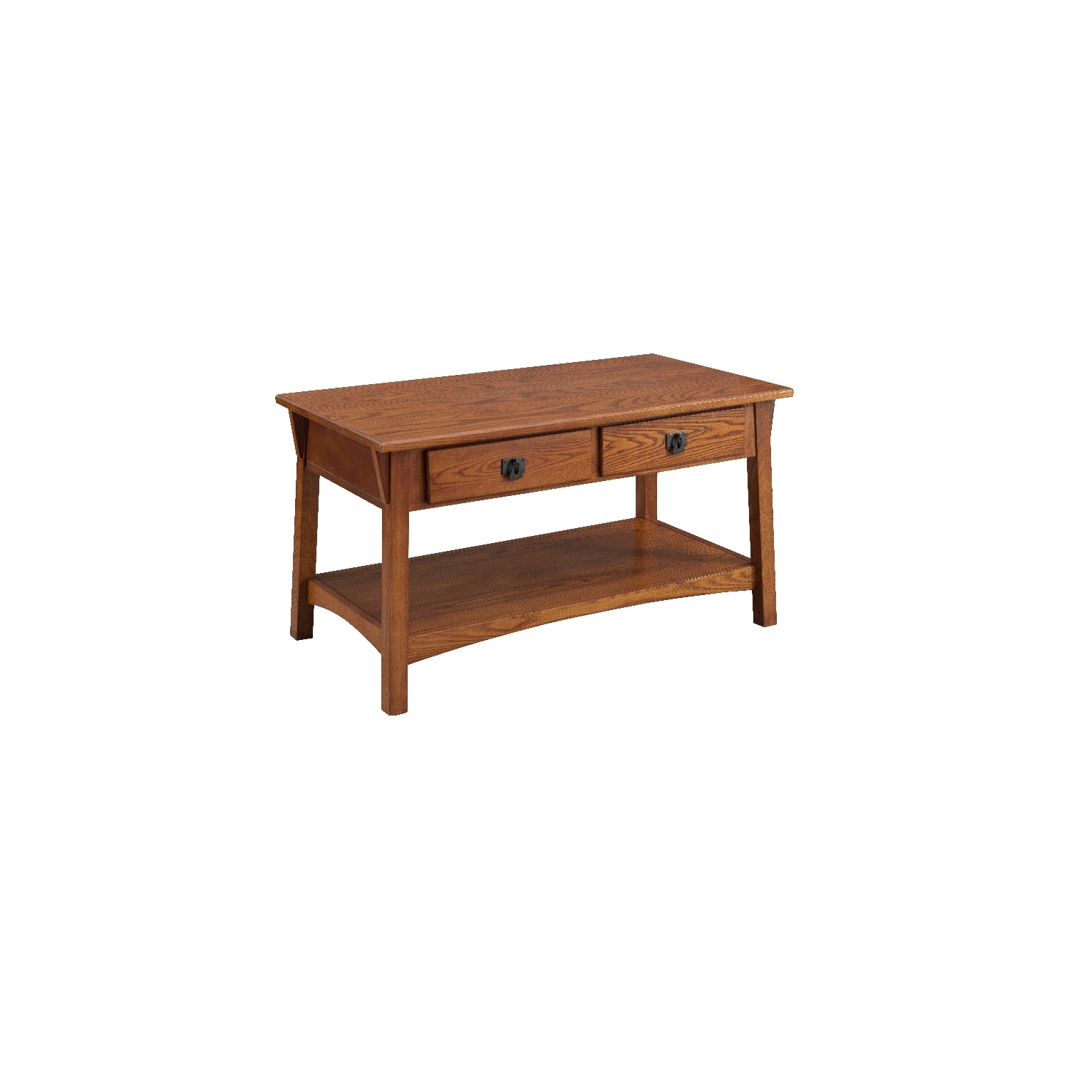Leick Furniture Mission Two Drawer Storage Wood Coffee Table in Russet