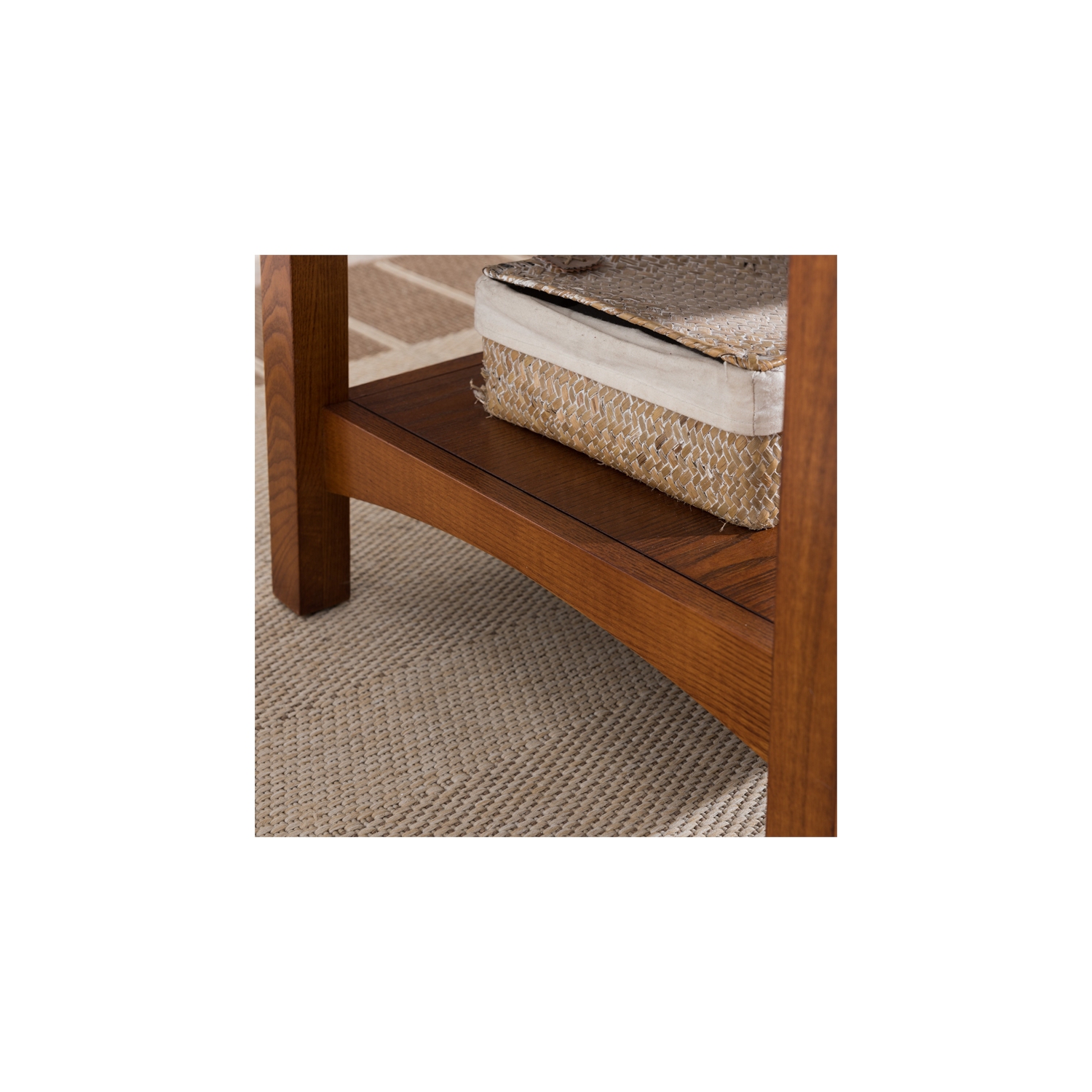 Leick Furniture Mission Two Drawer Storage Wood Coffee Table in Russet