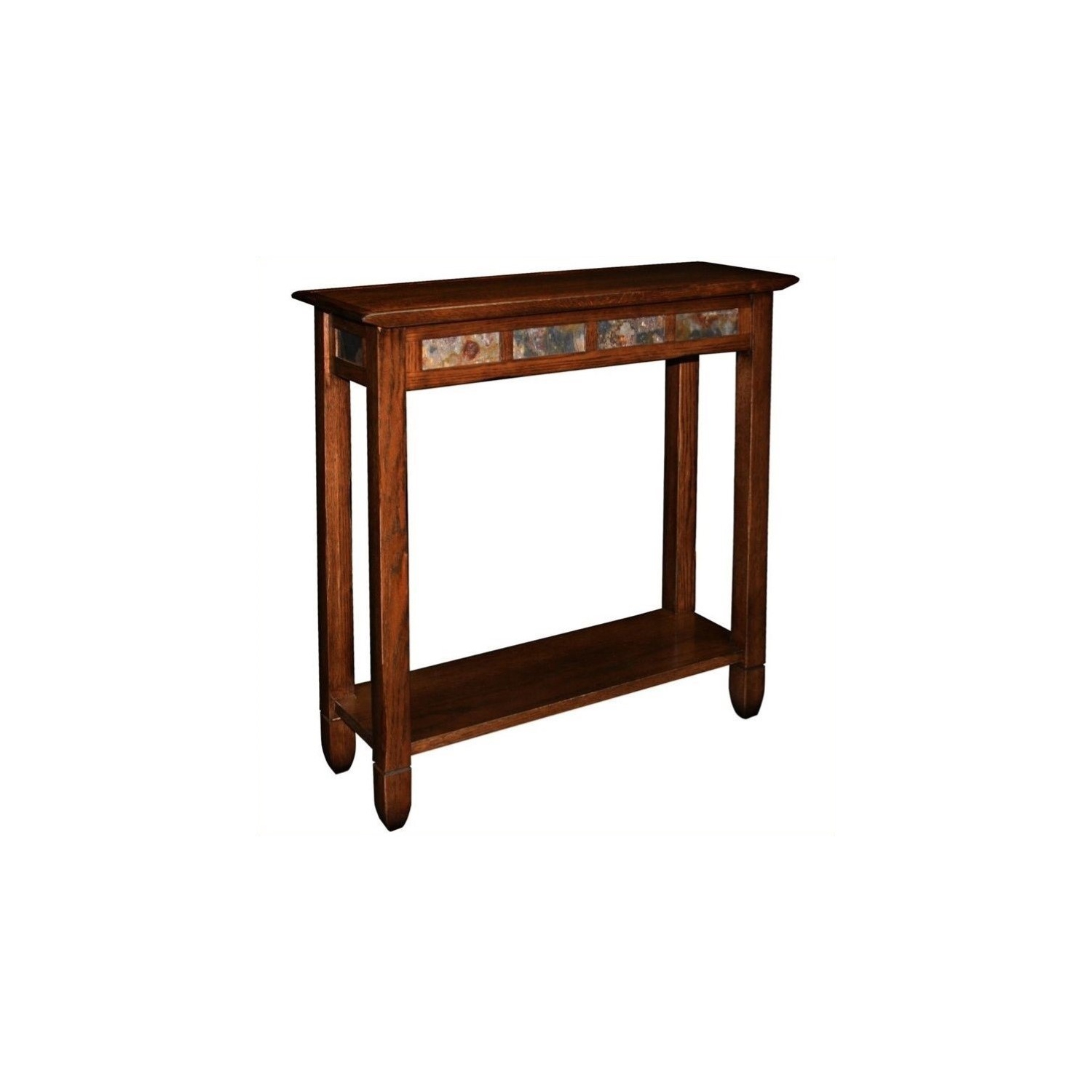 Leick Furniture Rustic Slate Hall Wood Stand in Oak Finish Best