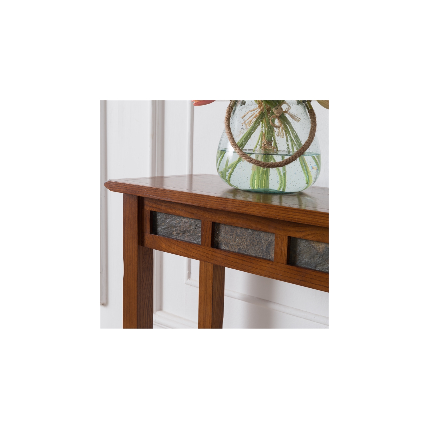 Meuble d’entrée rustique en bois ardoise de Leick Furniture avec fini chêne