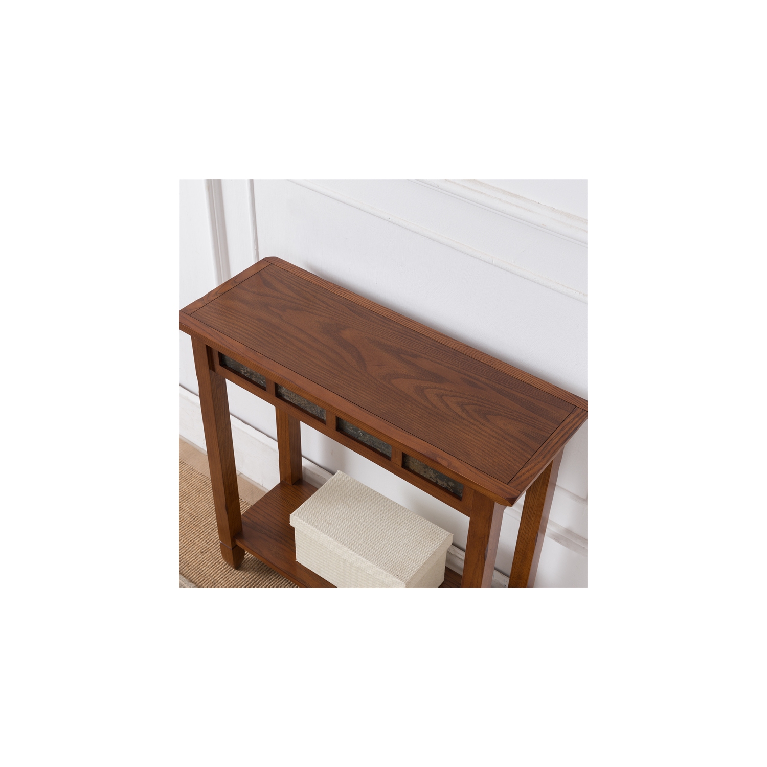 Meuble d’entrée rustique en bois ardoise de Leick Furniture avec fini chêne