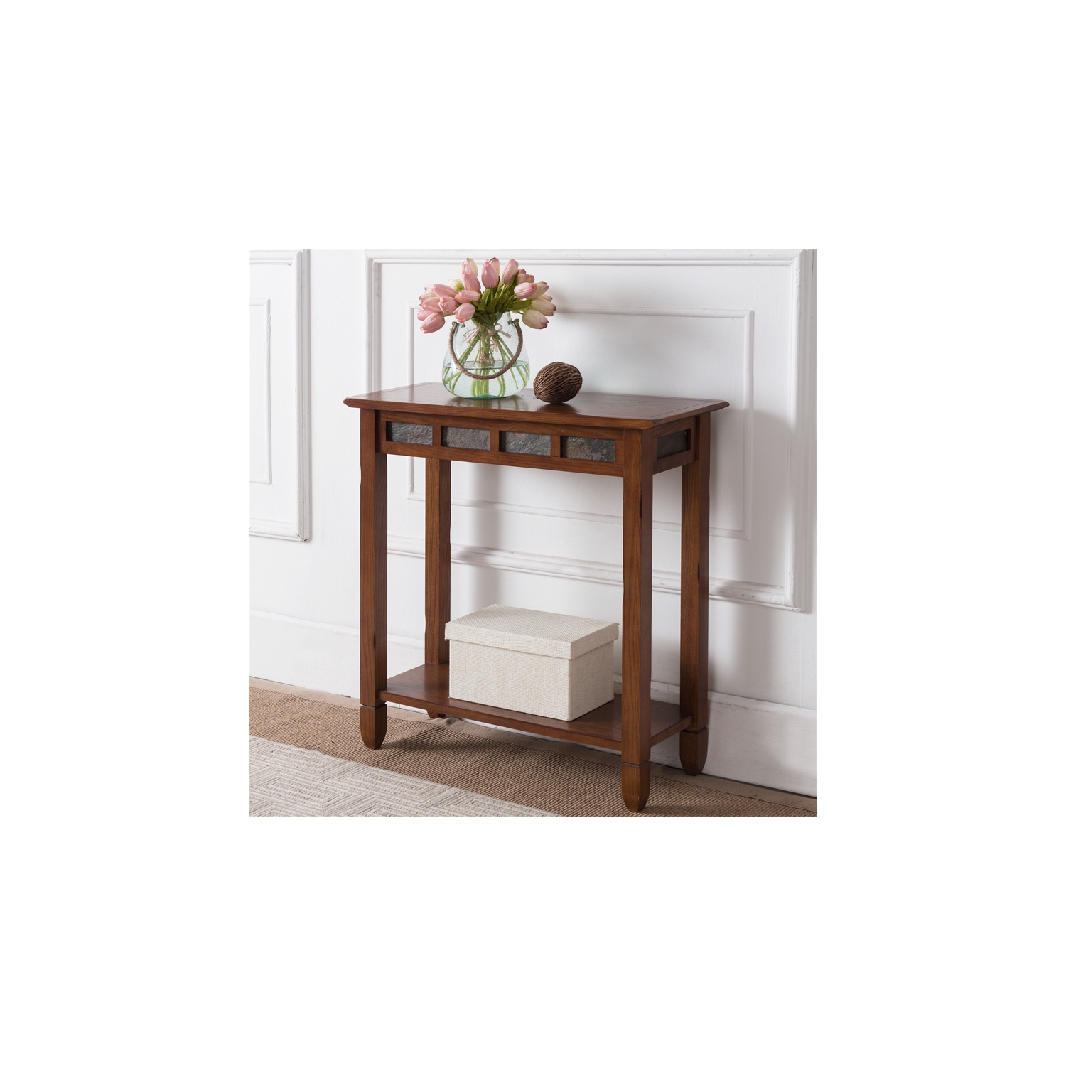 Meuble d’entrée rustique en bois ardoise de Leick Furniture avec fini chêne