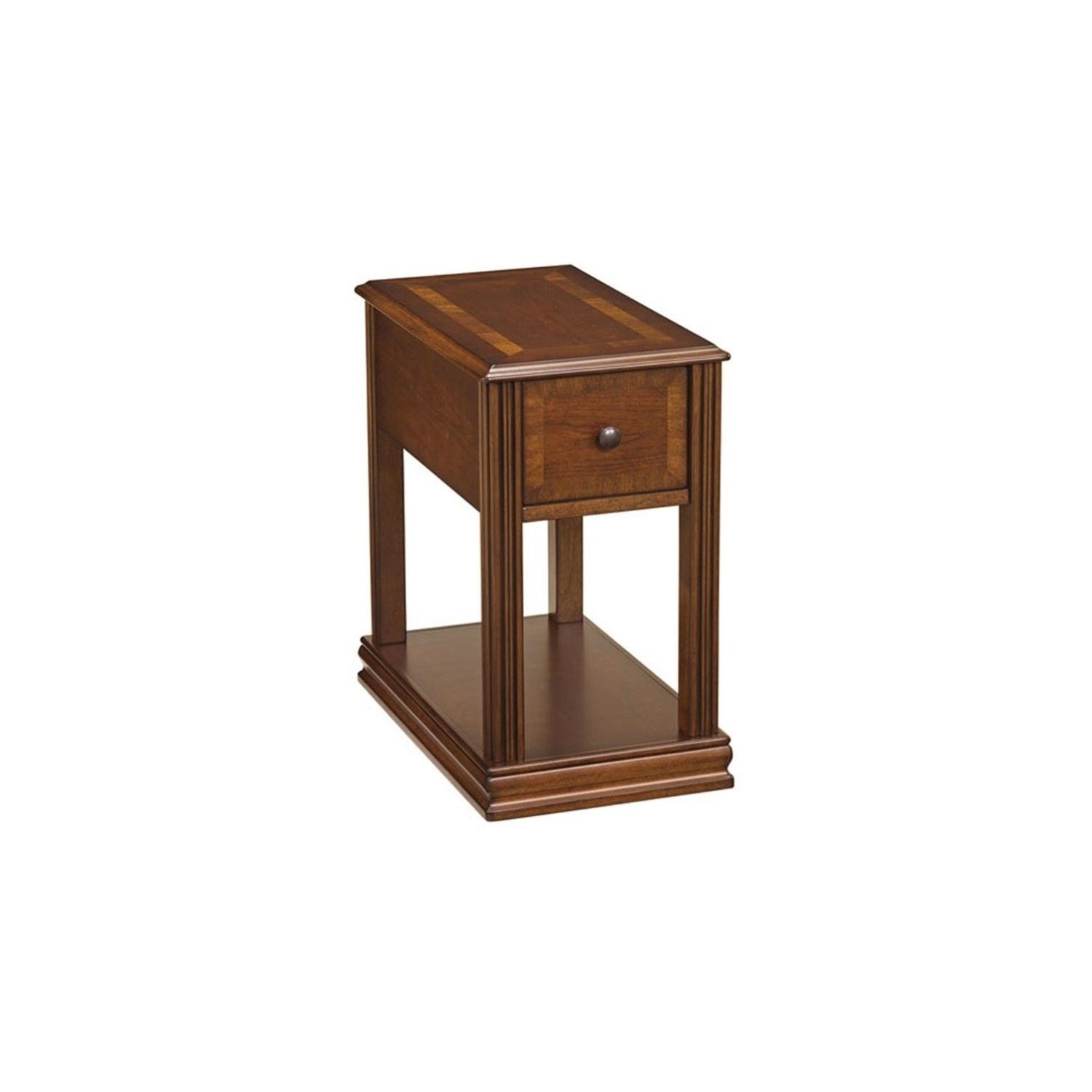 Ashley Furniture Furniture Breegin 1 Drawer End Table in Cherry