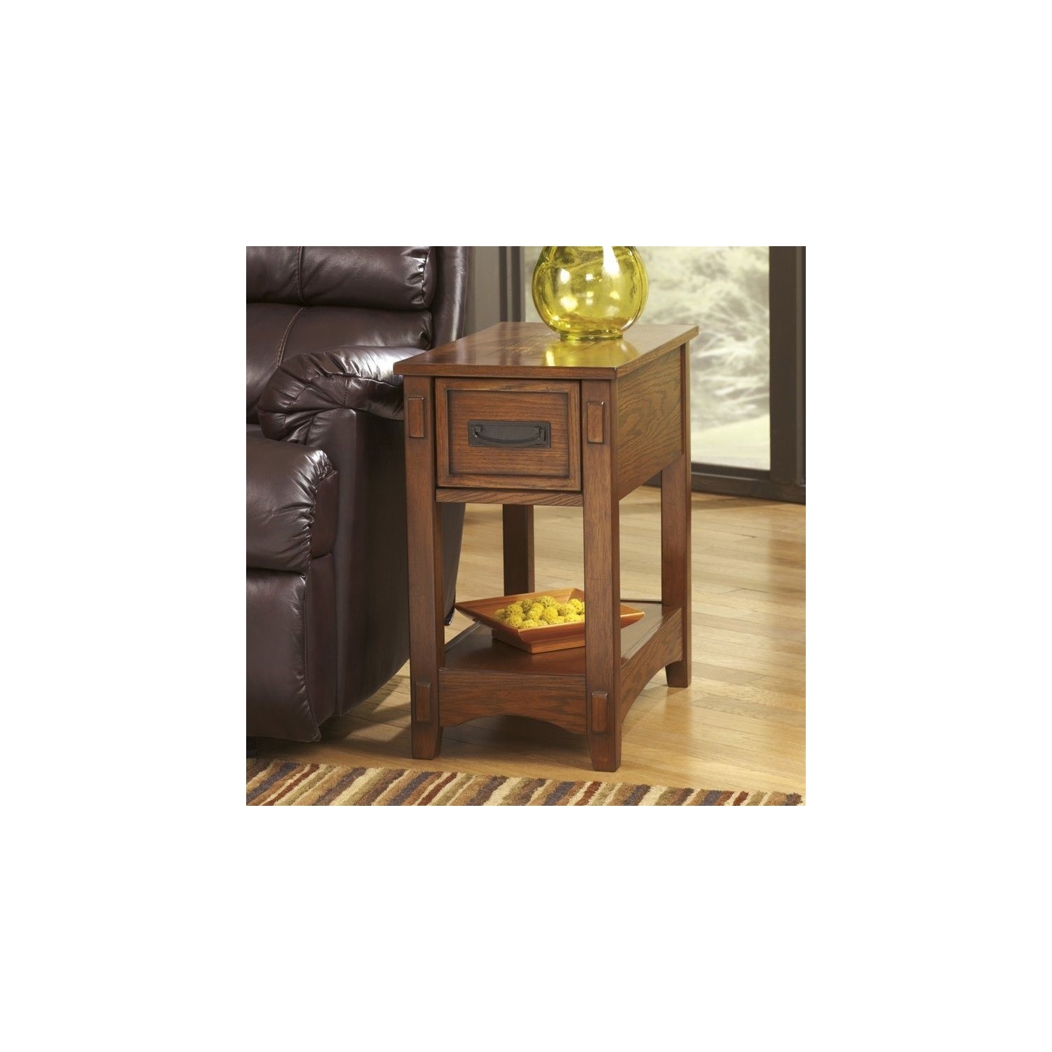 Ashley Furniture Furniture Breegin 1 Drawer End Table in Brown