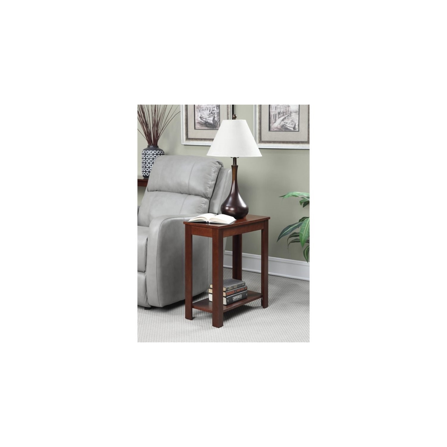 Designs2Go Baja Chairside End Table in Espresso Mahogany Wood Finish