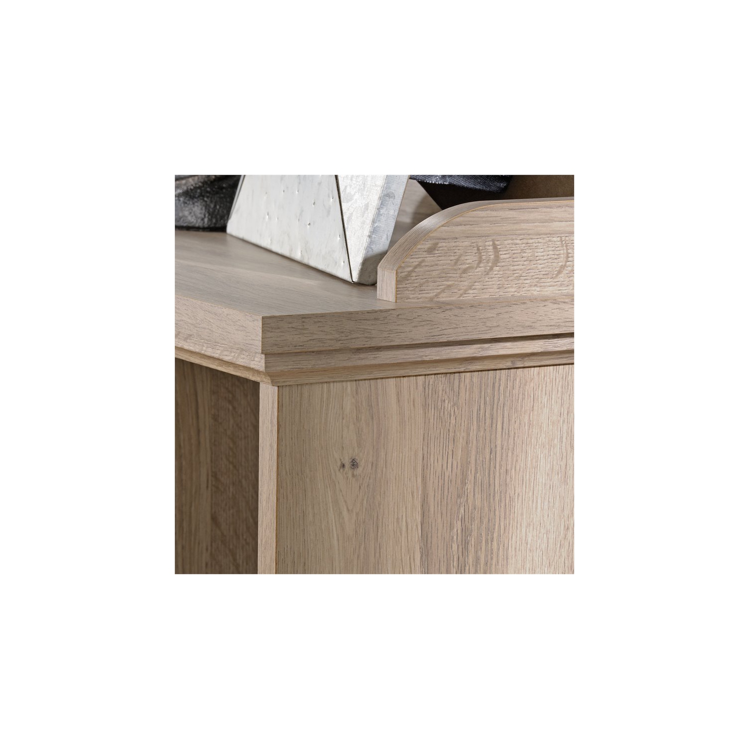 Sauder – Bibliothèque à 10 compartiments en bois d’ingénierie Barrister Lane, chêne salé