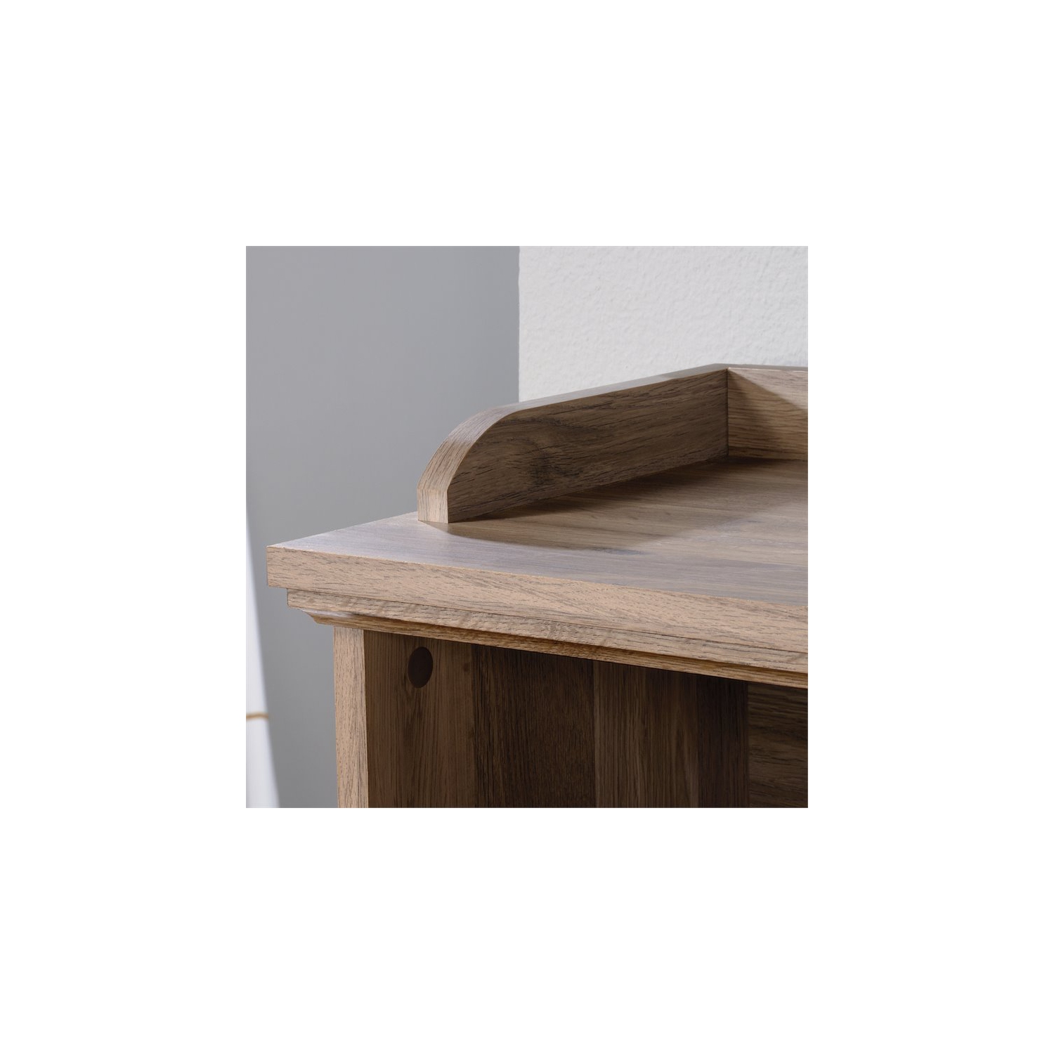 Sauder – Bibliothèque à 10 compartiments en bois d’ingénierie Barrister Lane, chêne salé