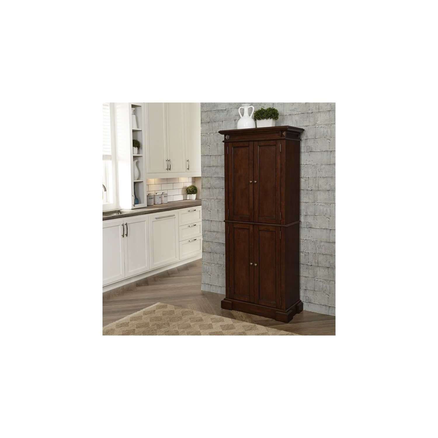 Homestyles Americana Wood Pantry in Brown