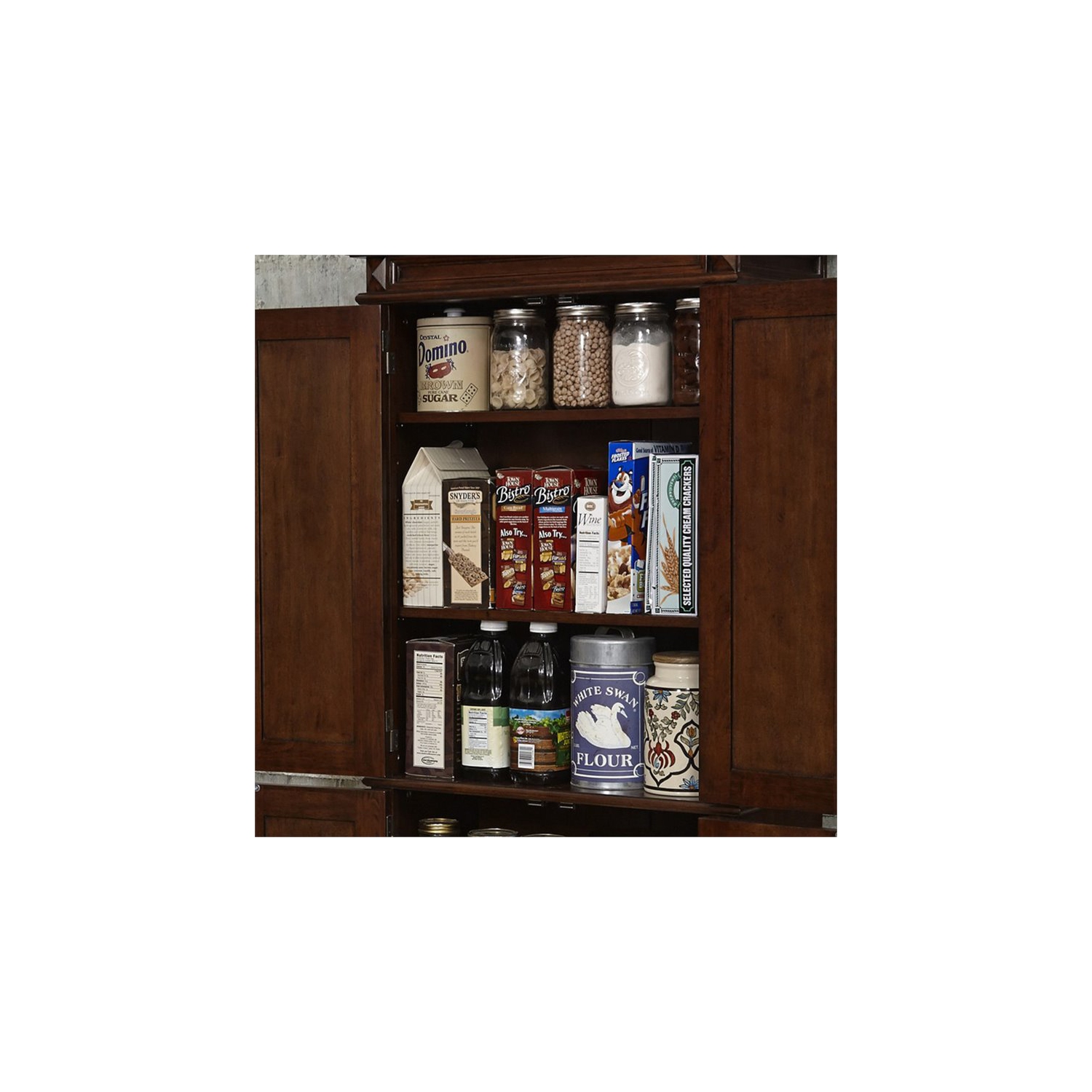 Homestyles Americana Wood Pantry in Brown