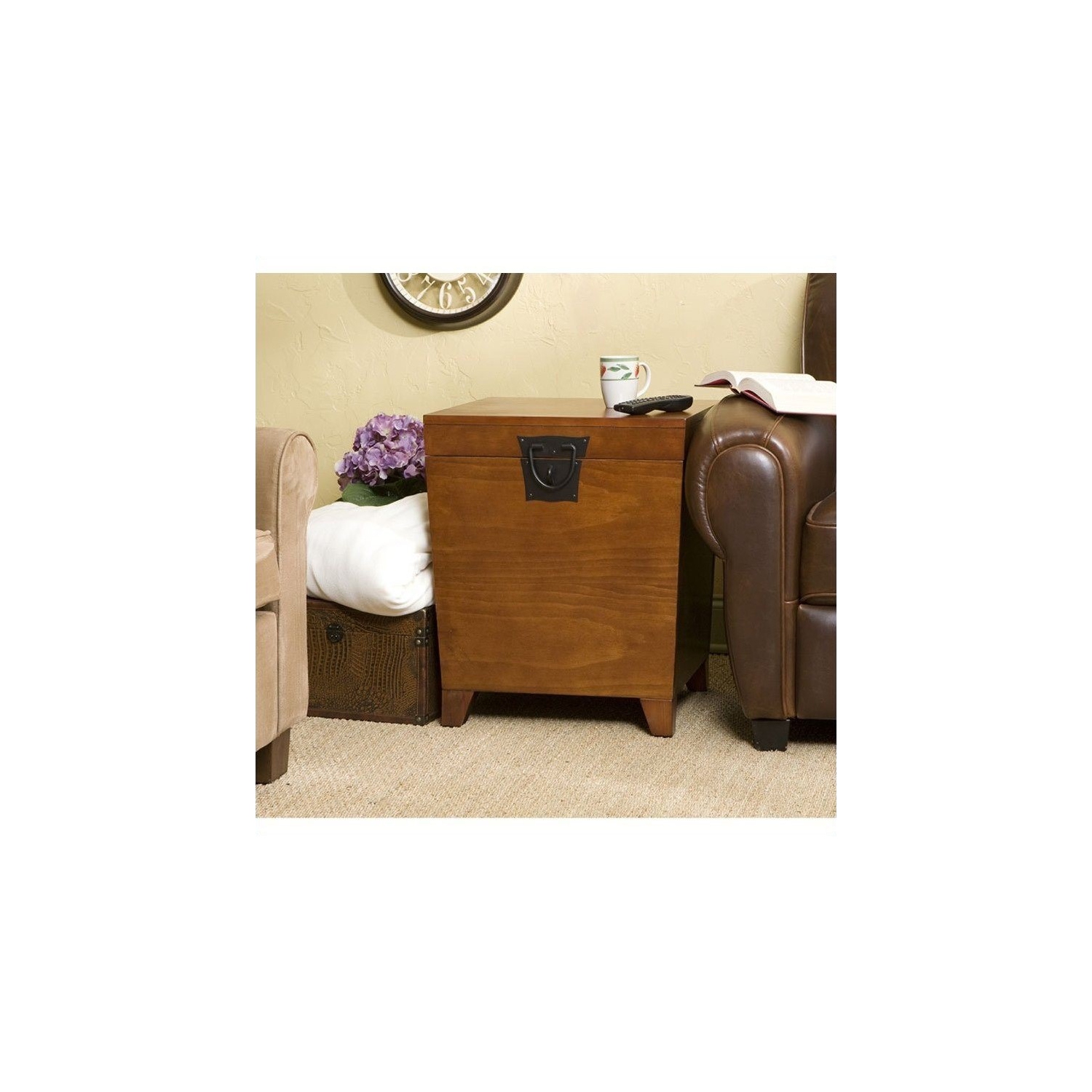 SEI Furniture Dorset 3 Piece Wood Trunk Table Collection in Oak