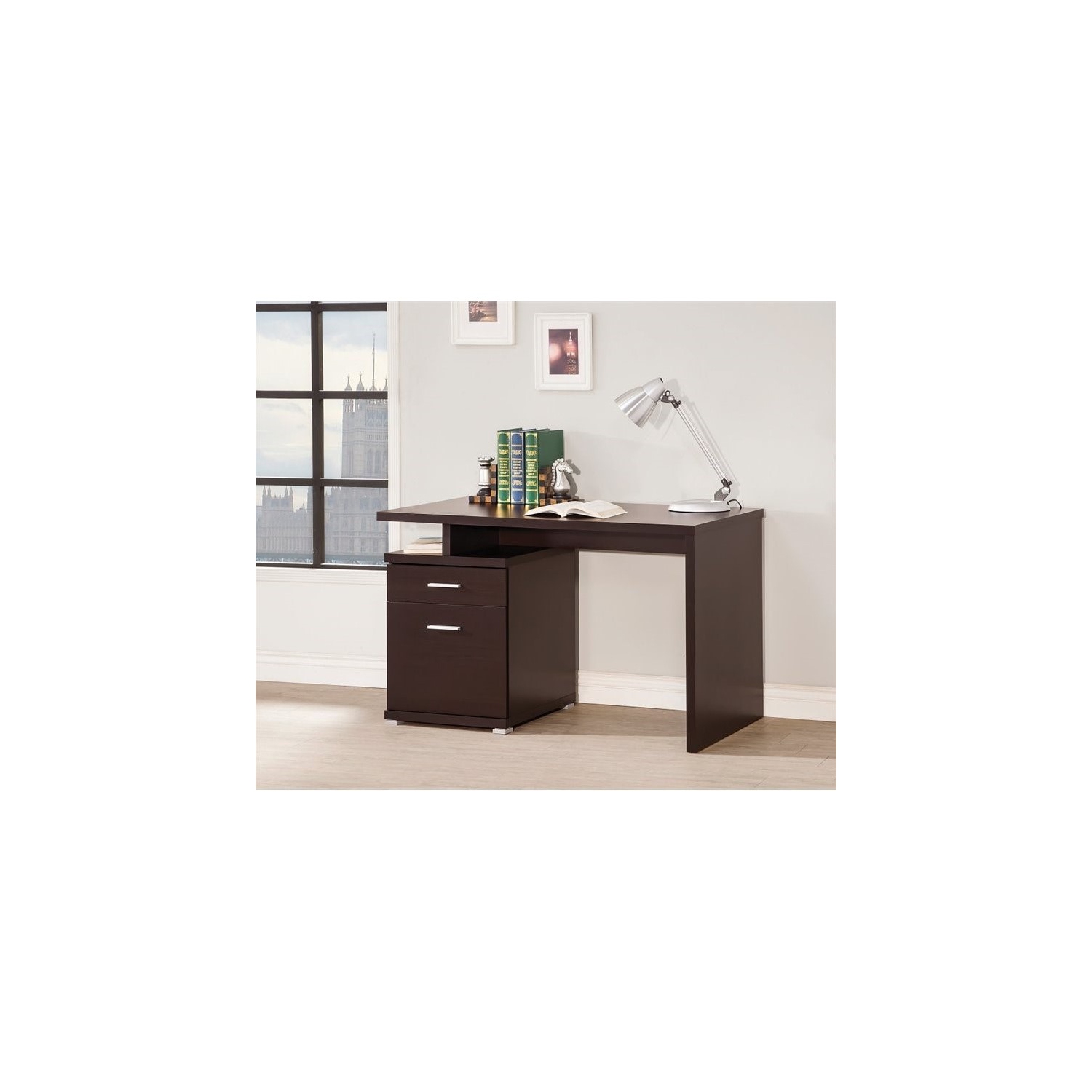 Bureau contemporain avec armoire Coaster couleur cappuccino
