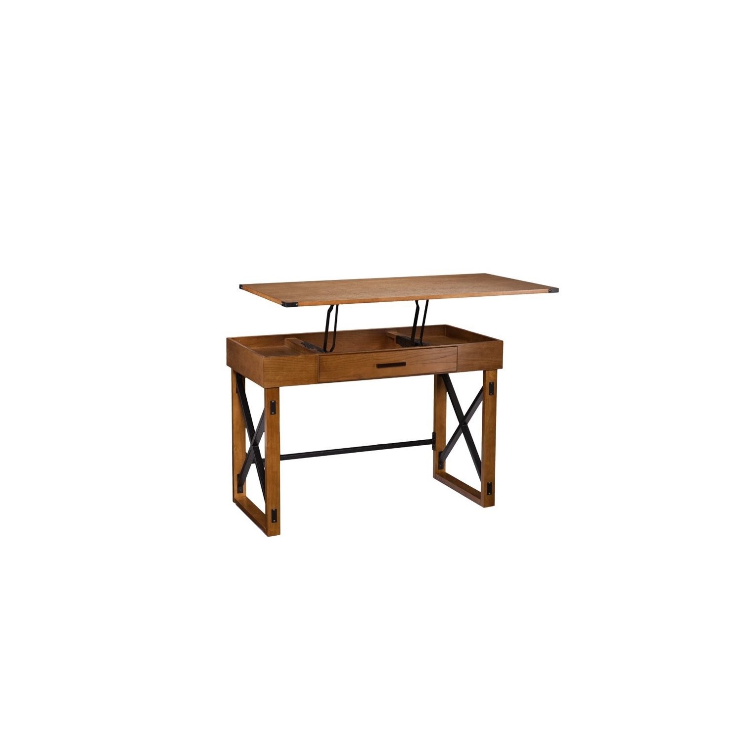 SEI Furniture Canton Height Adjustable Desk in Glazed Pine