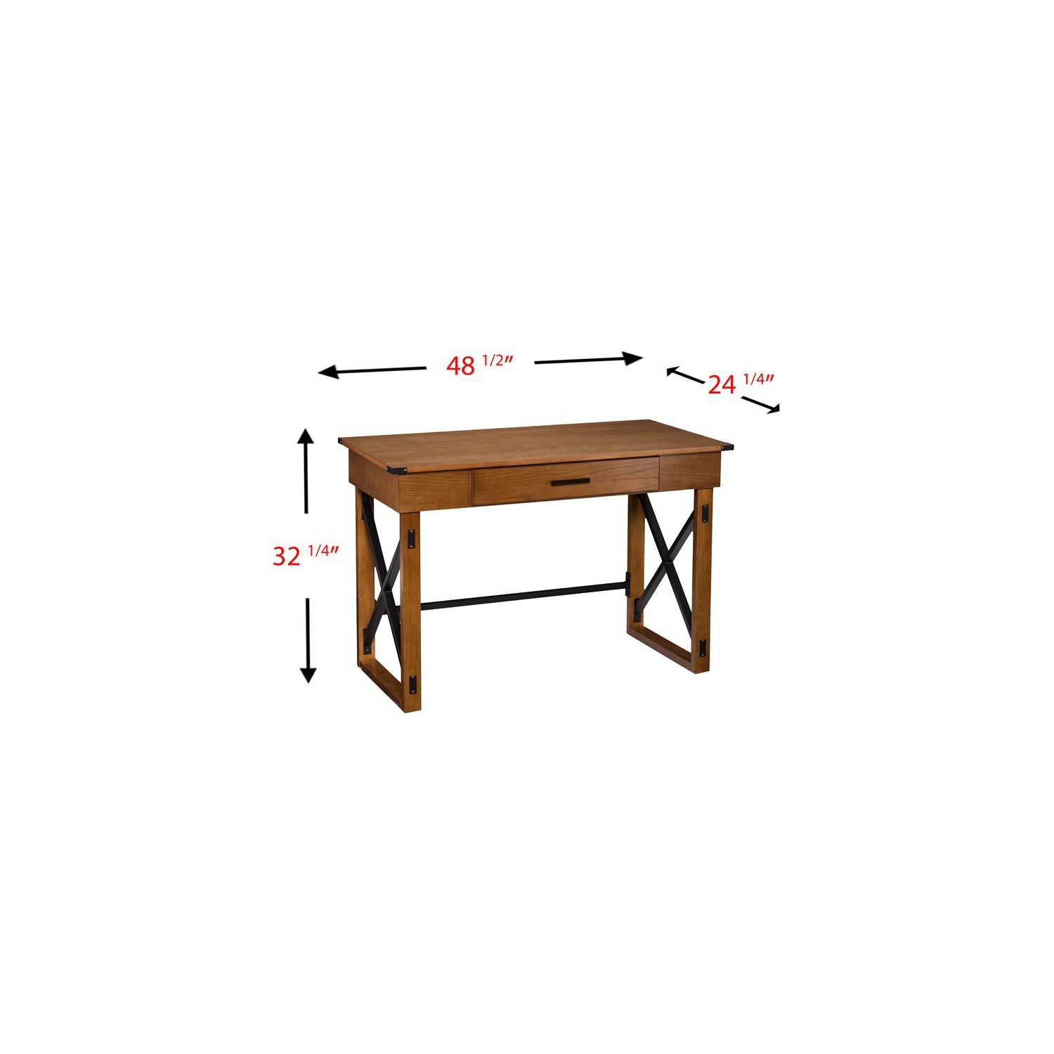 SEI Furniture Canton Height Adjustable Desk in Glazed Pine