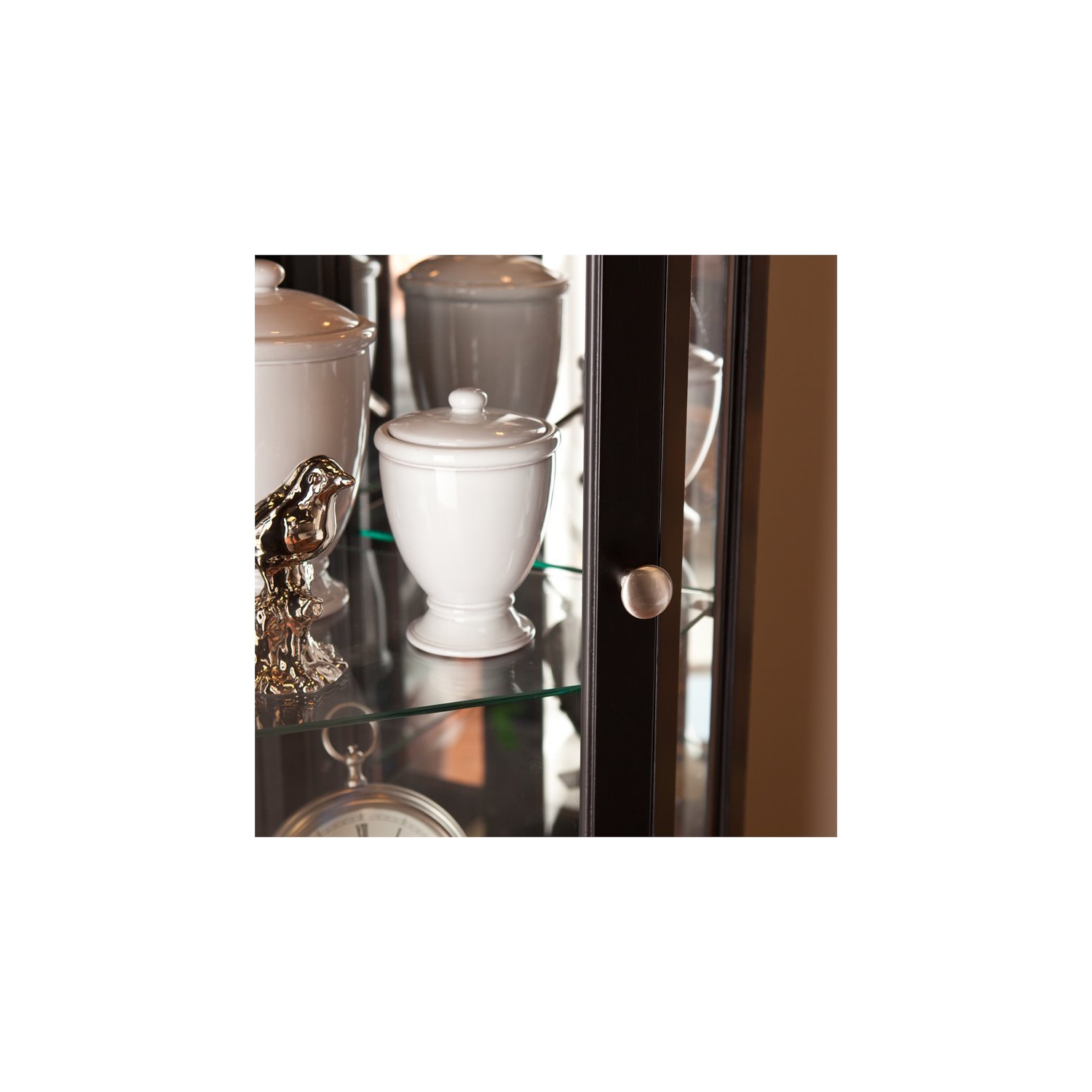 SEI Furniture Essex Corner Curio in Black