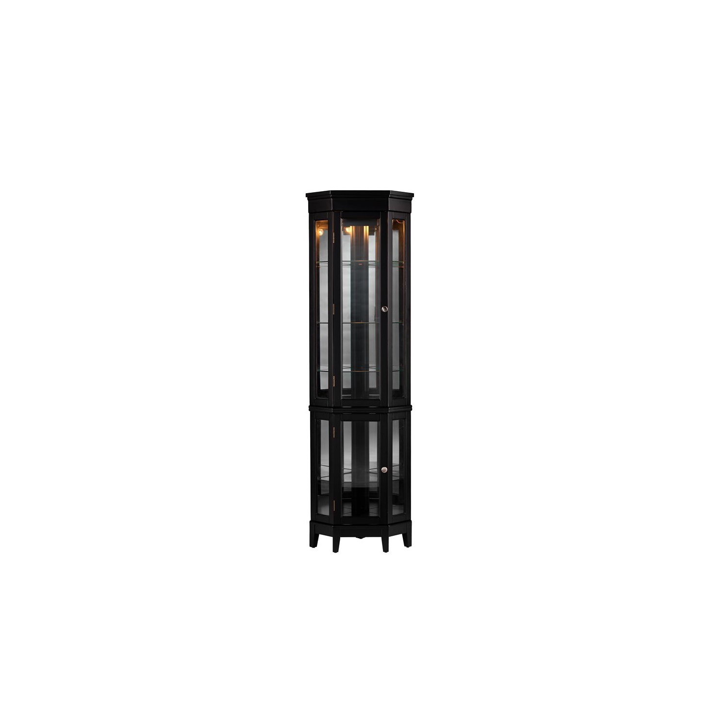 SEI Furniture Essex Corner Curio in Black
