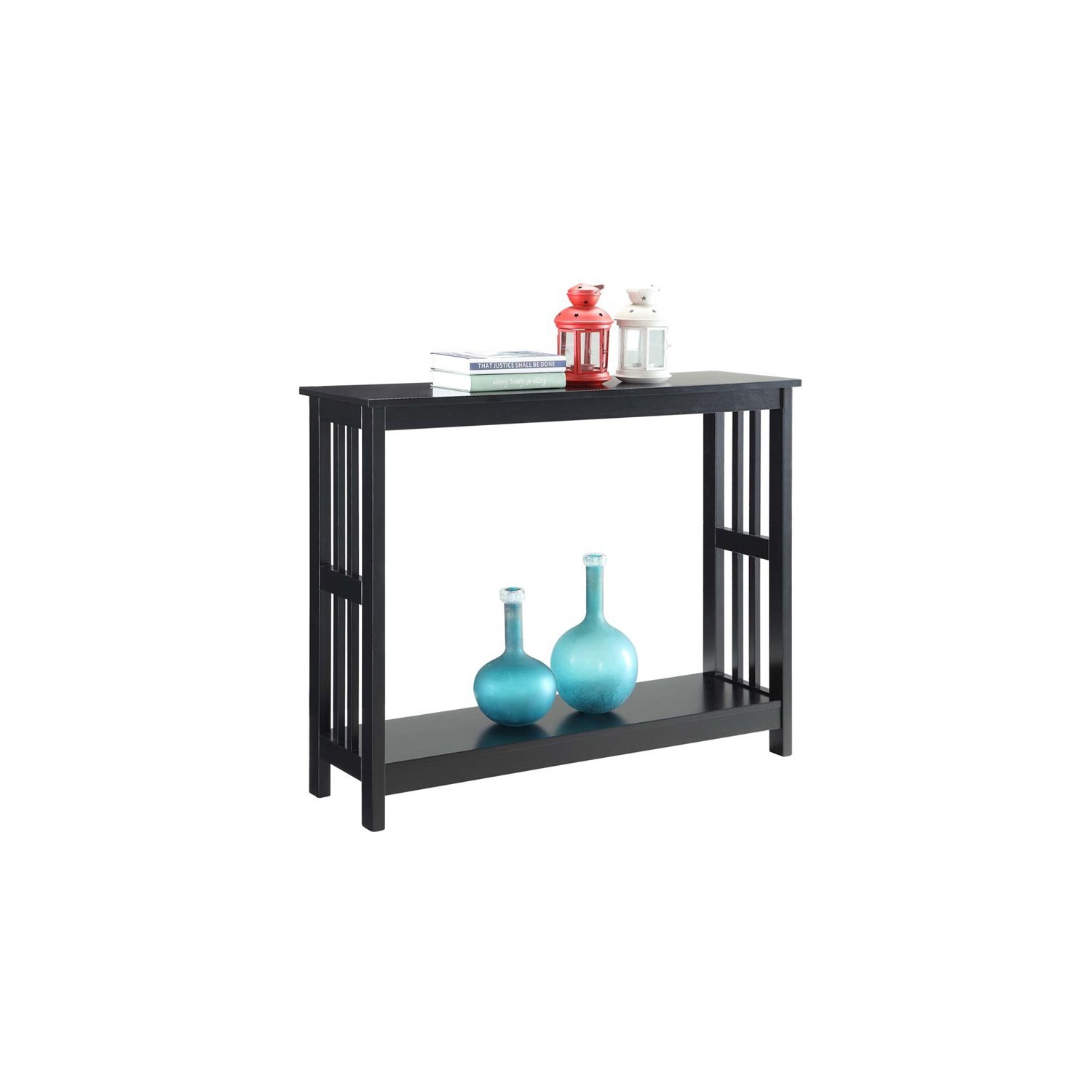 Convenience Concepts Mission Console Table in Black Wood Finish