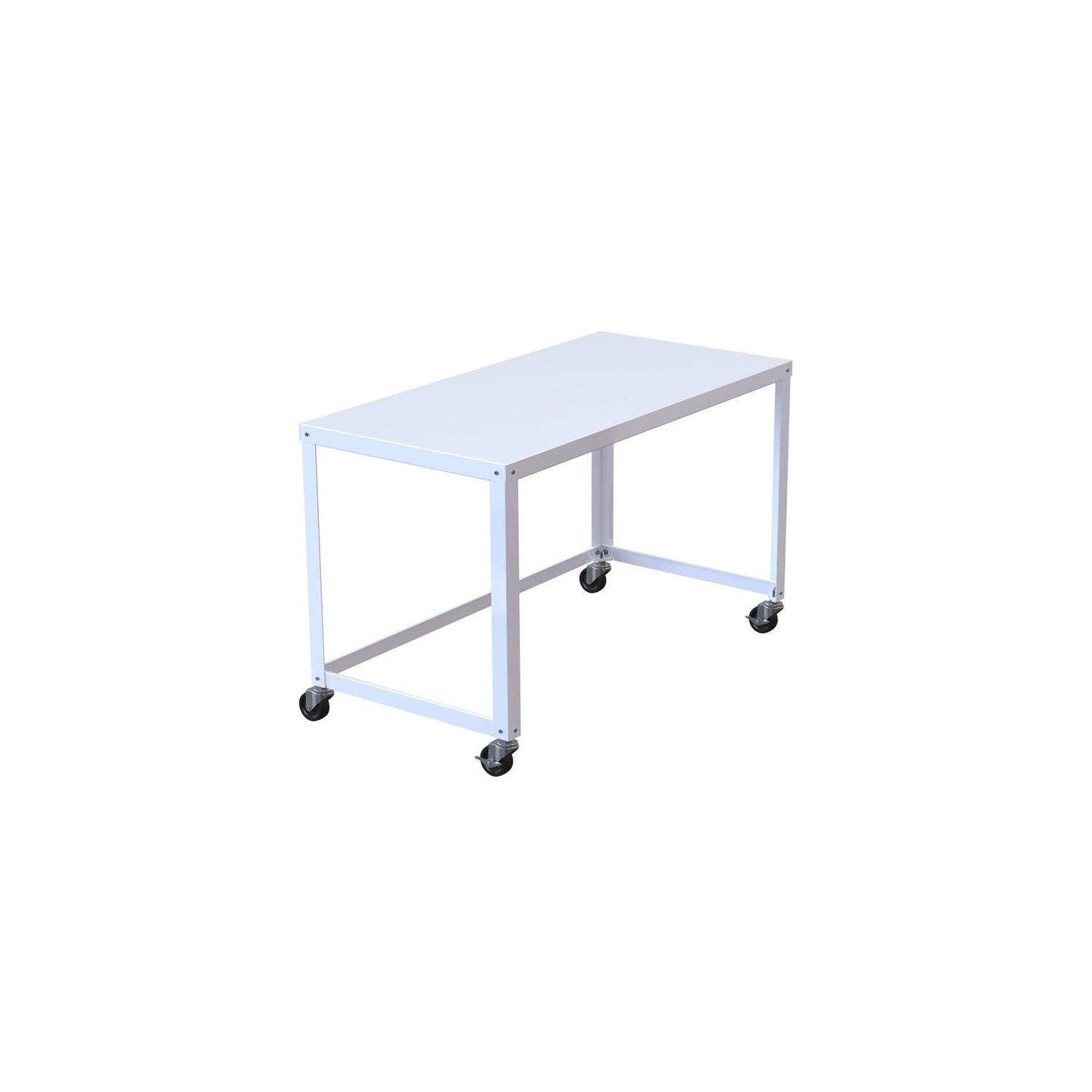 Hirsh Ready-to-assemble 48-inch Wide Mobile Metal Desk White