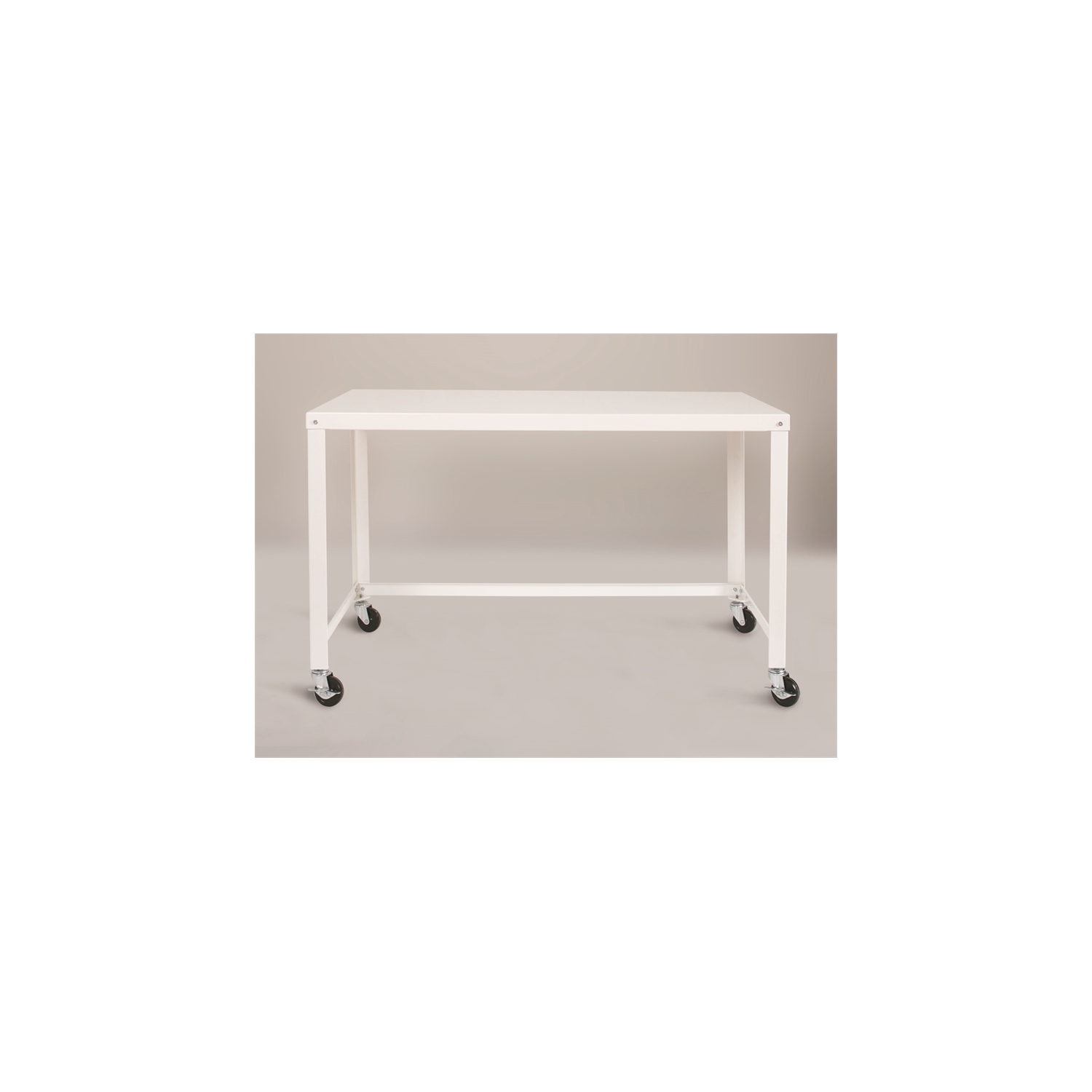 Hirsh Ready-to-assemble 48-inch Wide Mobile Metal Desk White
